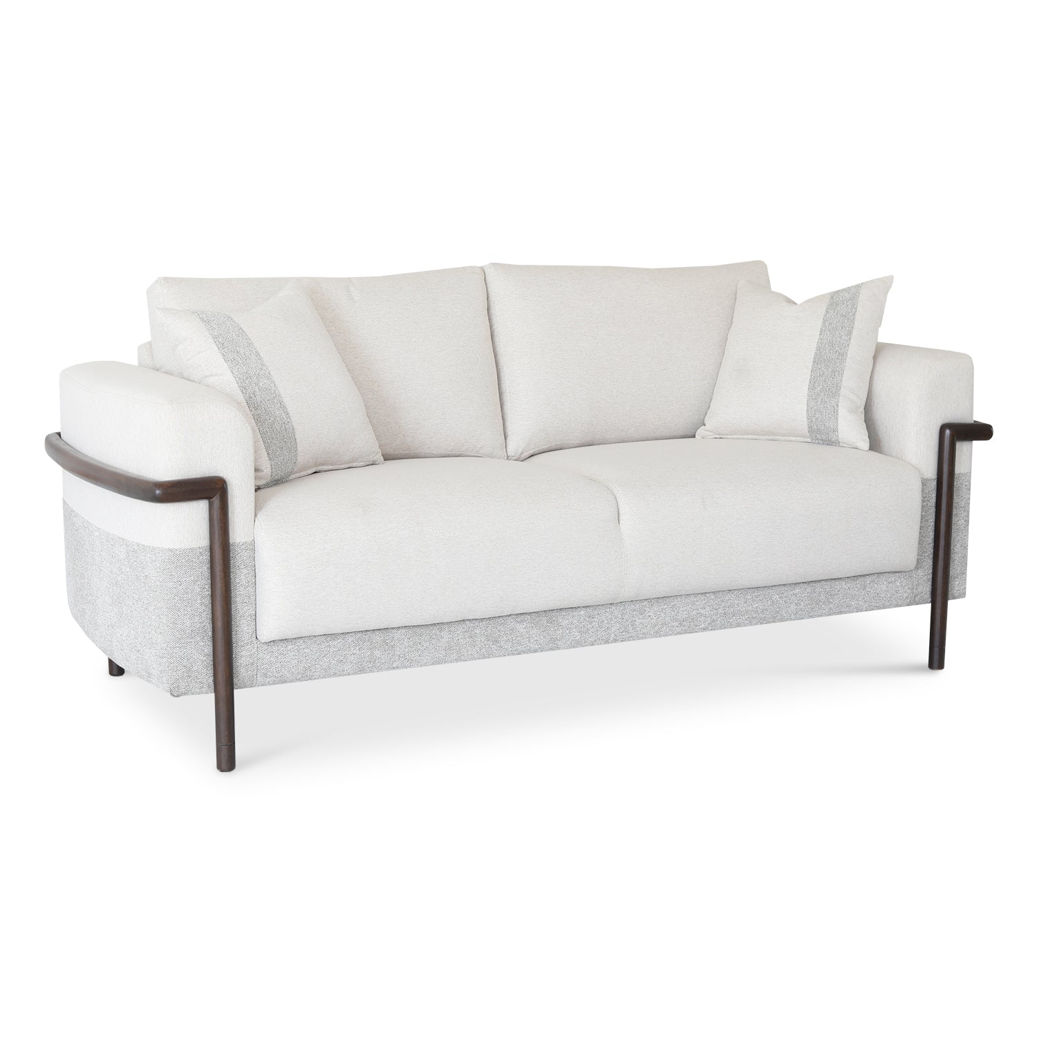 Sofá 2 Puestos Ginebra Lino York Home Beige, Gris, Natural Oscuro