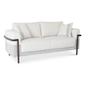 Sofá 2 Puestos Ginebra Lino York Home Beige, Gris, Natural Oscuro