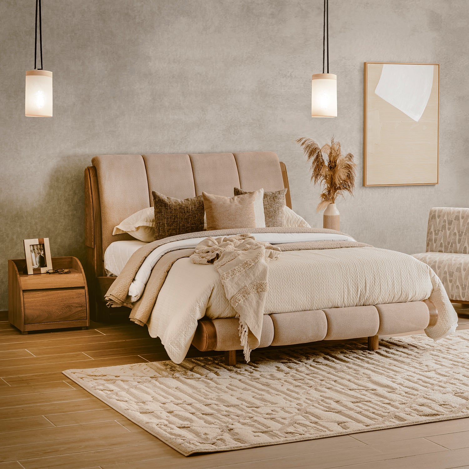 Cama Doble Estambul Beige, Natural