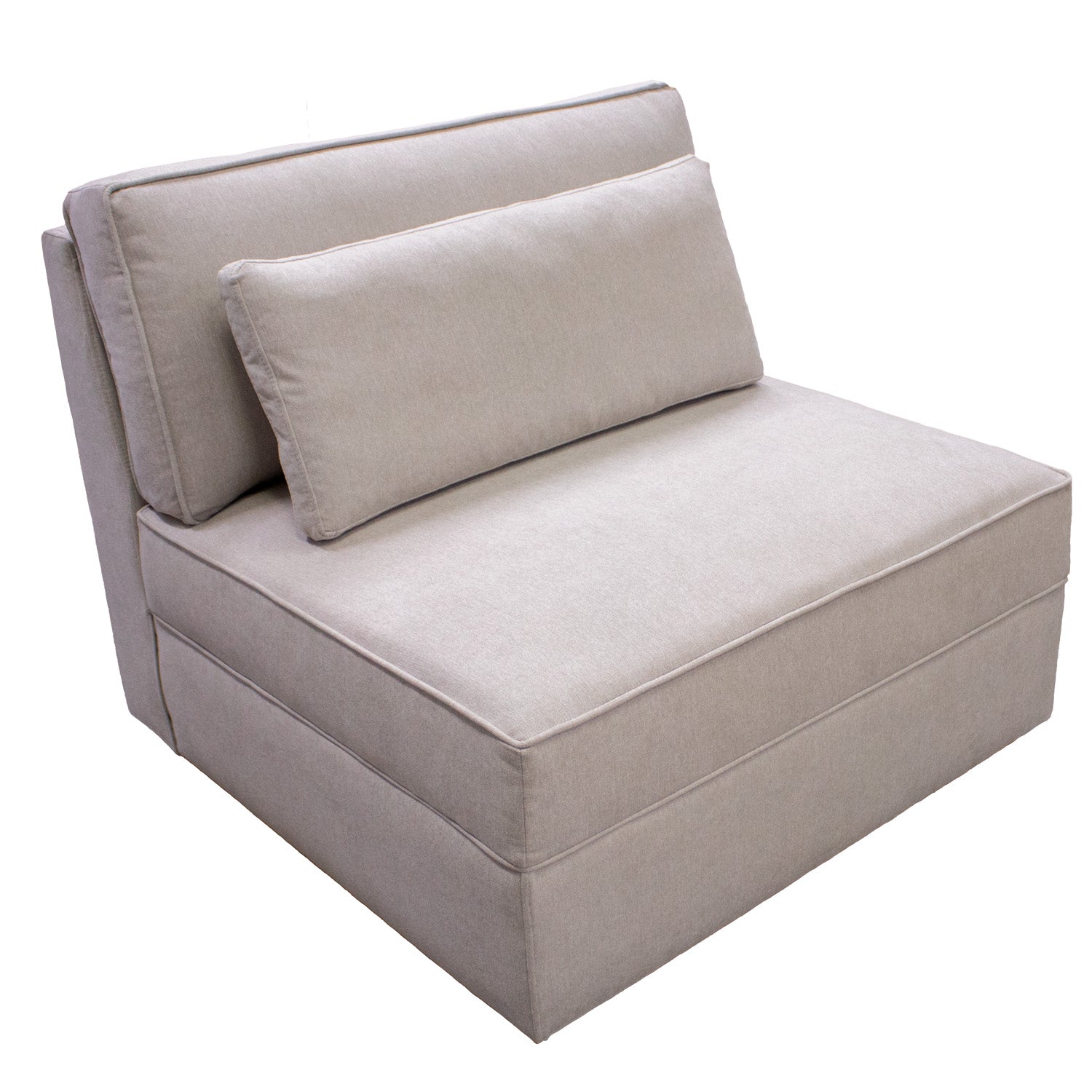 Sofá 1 Puesto Vilanova Microfibra Crudo Caoba