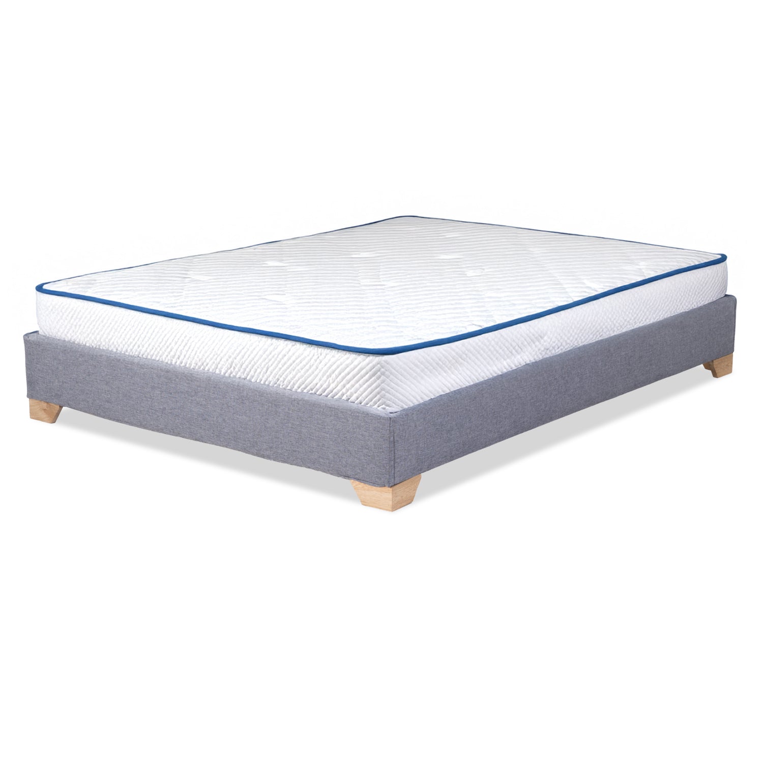 Base Cama Doble Pier Gris, Natural