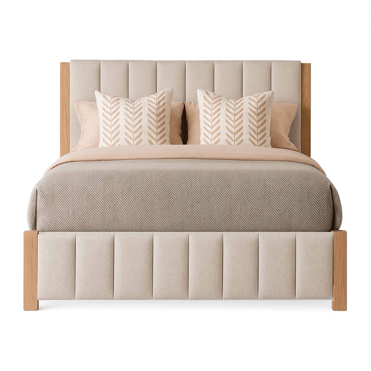 Cama Doble Nepal Eurolino Beige, Natural