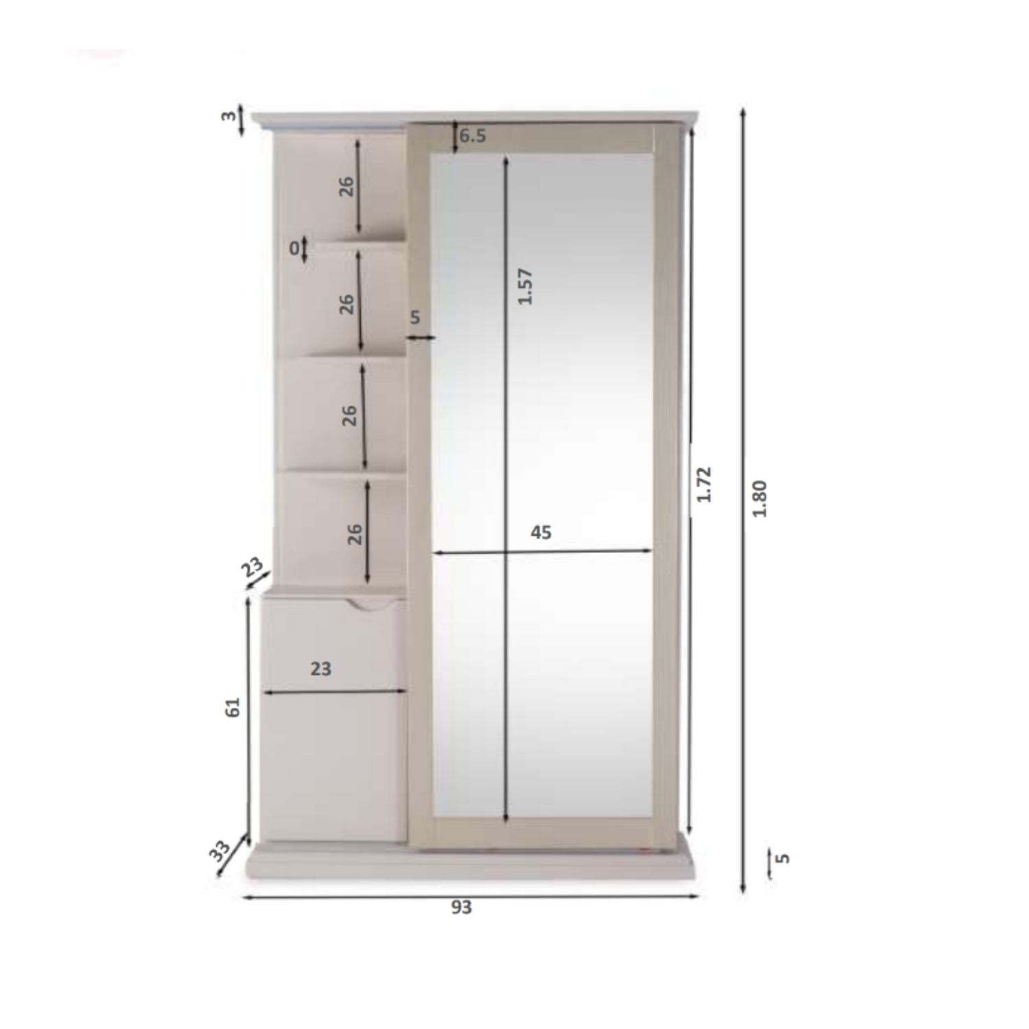 Tocador Romantic Off White, Champaña