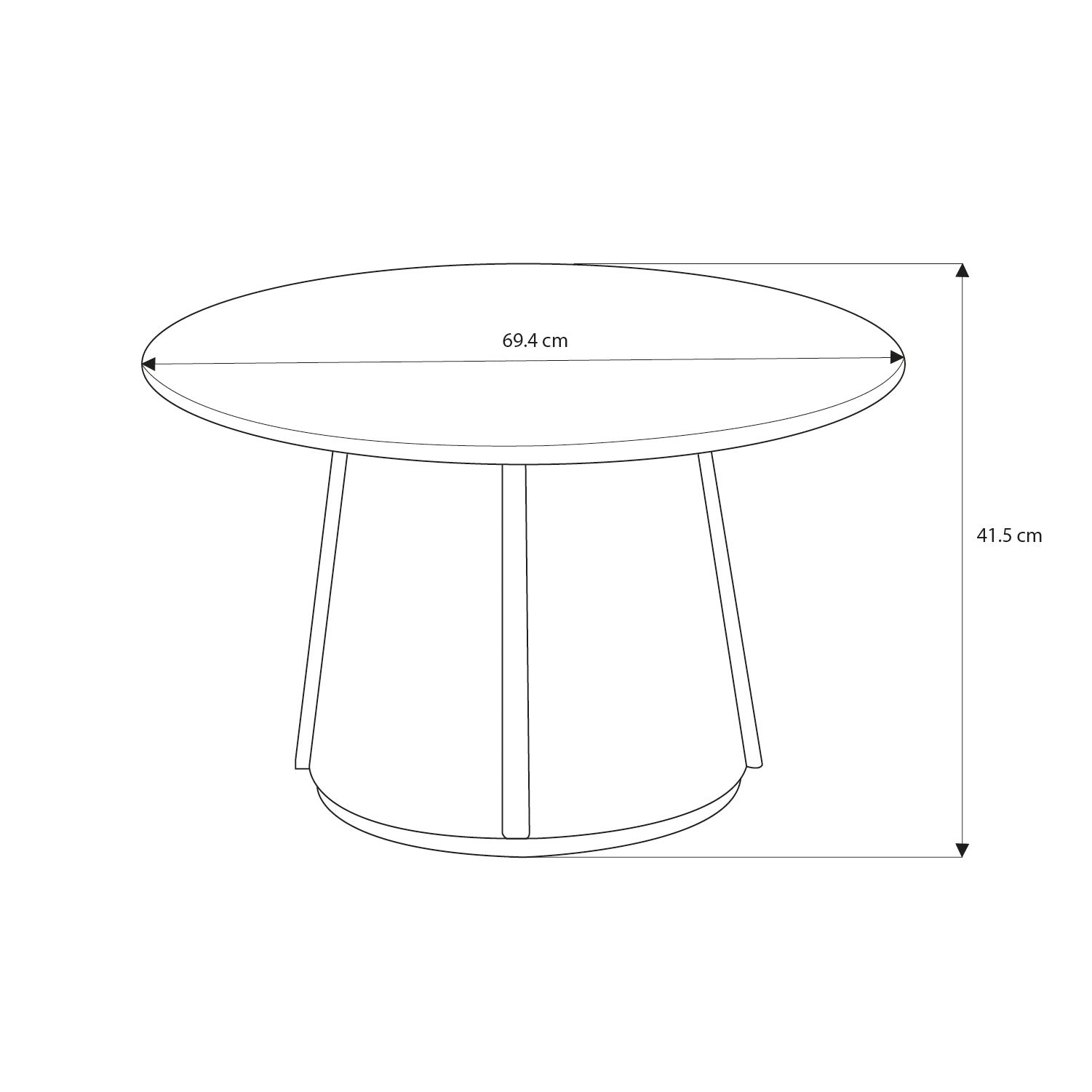 Mesa De Centro Fedor  Off White, Cubierta Marmolizada 42X70