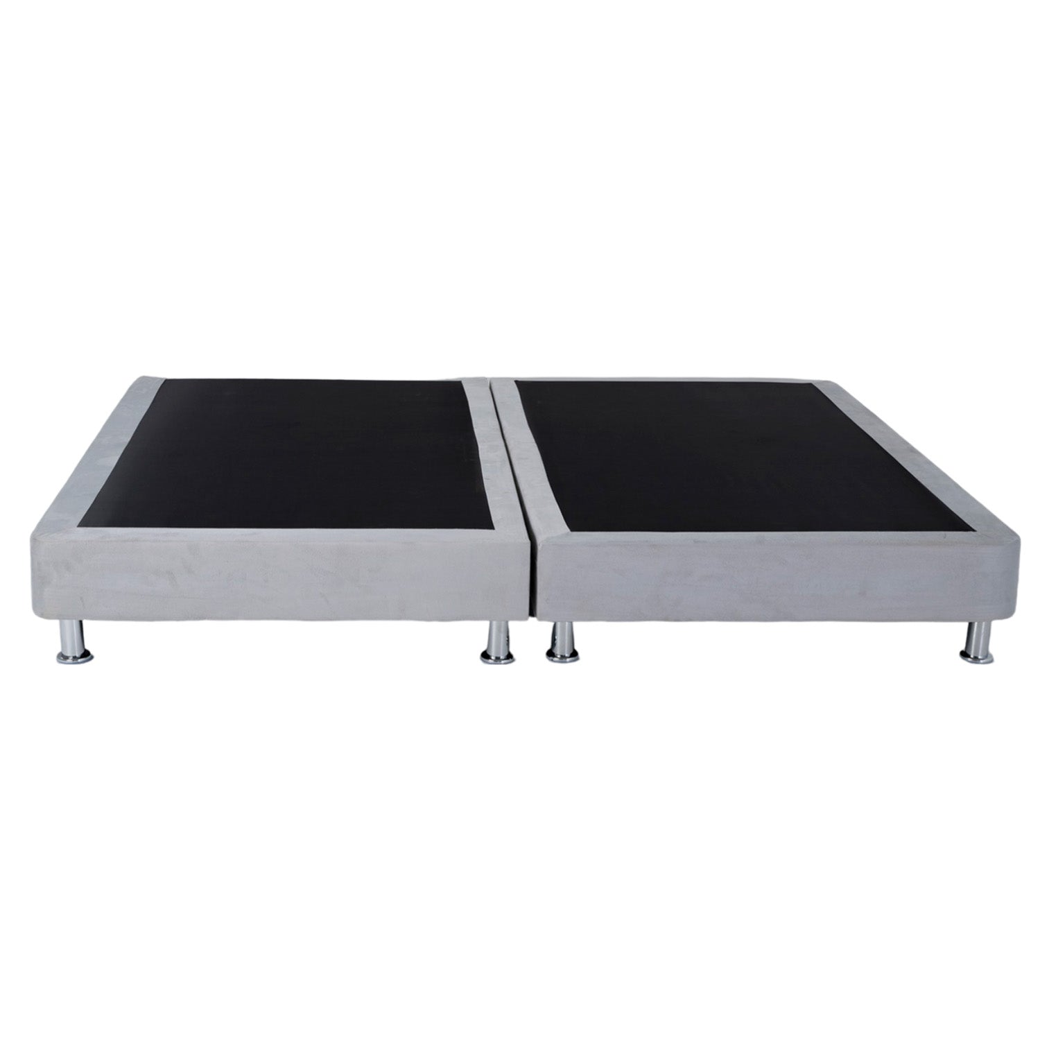 Base Cama Doble Napoli Microfibra Gris Par
