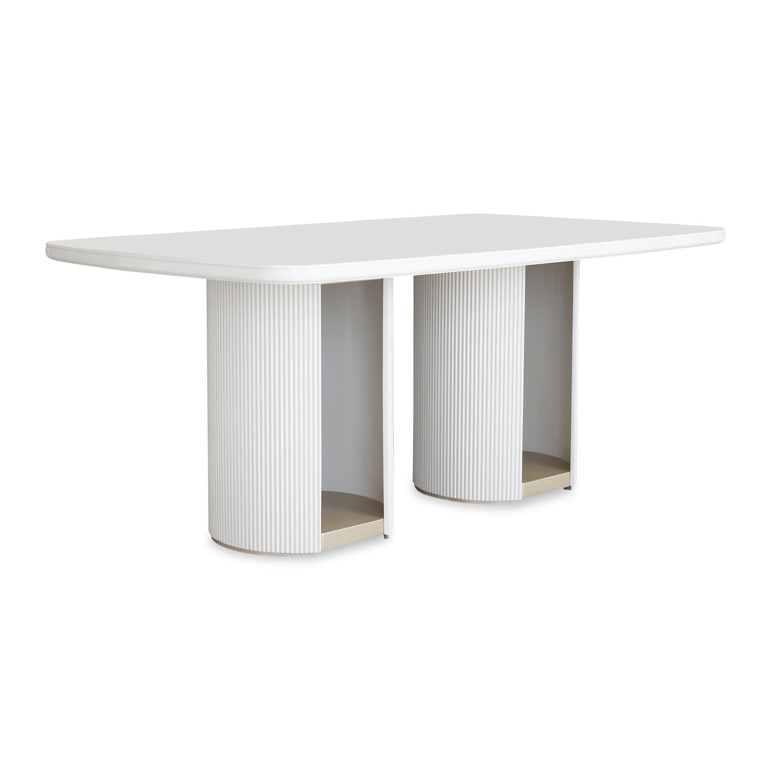 Comedor 6 Puestos Ginebra Eurolino Blanco, Off White y Champaña