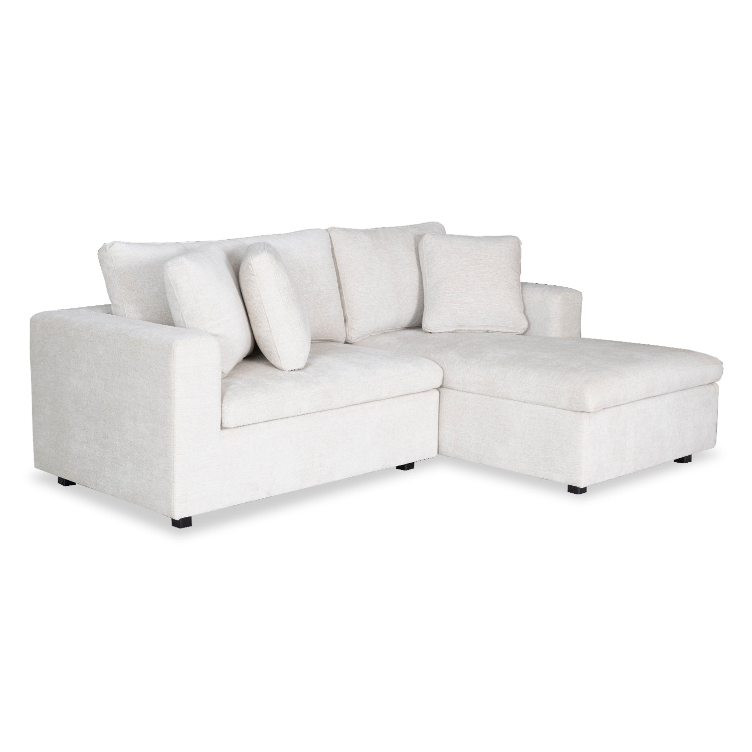 Sofá en L Creta Chenille Touch Almendra 1.40Mts