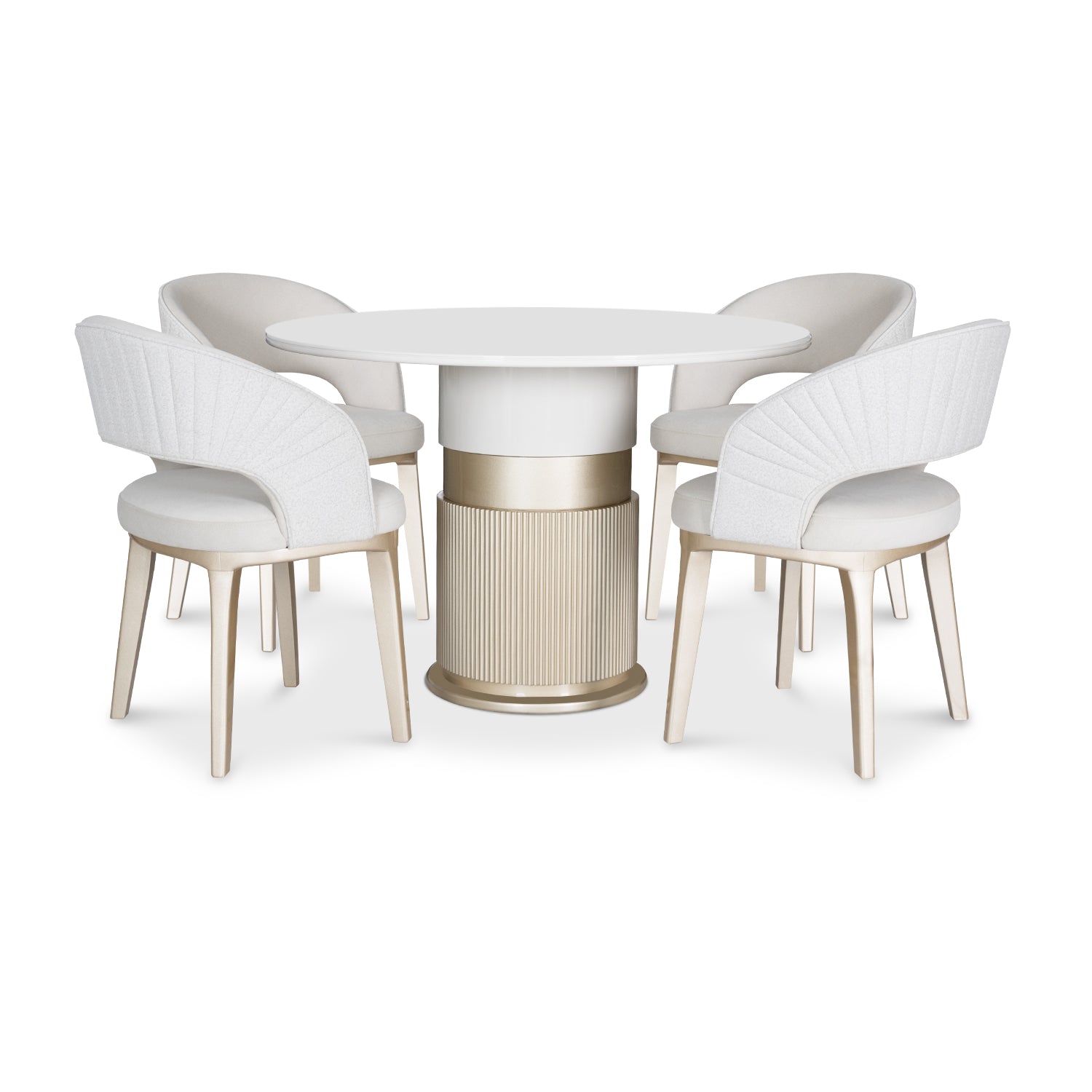 Comedor 4 Puestos Lexus Velvet Siena Marfil Cambra Arena, Champaña