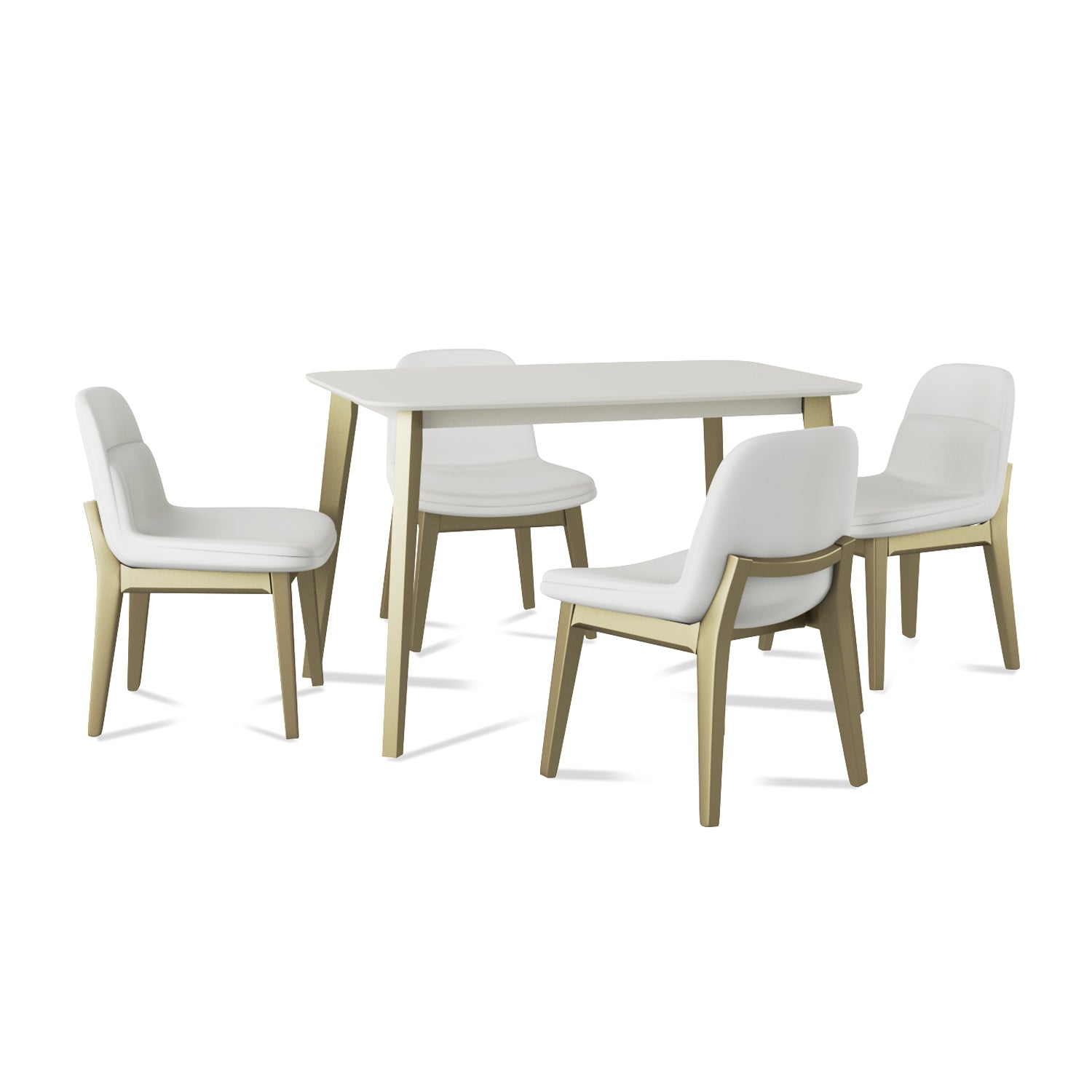 Comedor 4 Puestos Bonaire Chenille Tocuh Almendra, Champaña