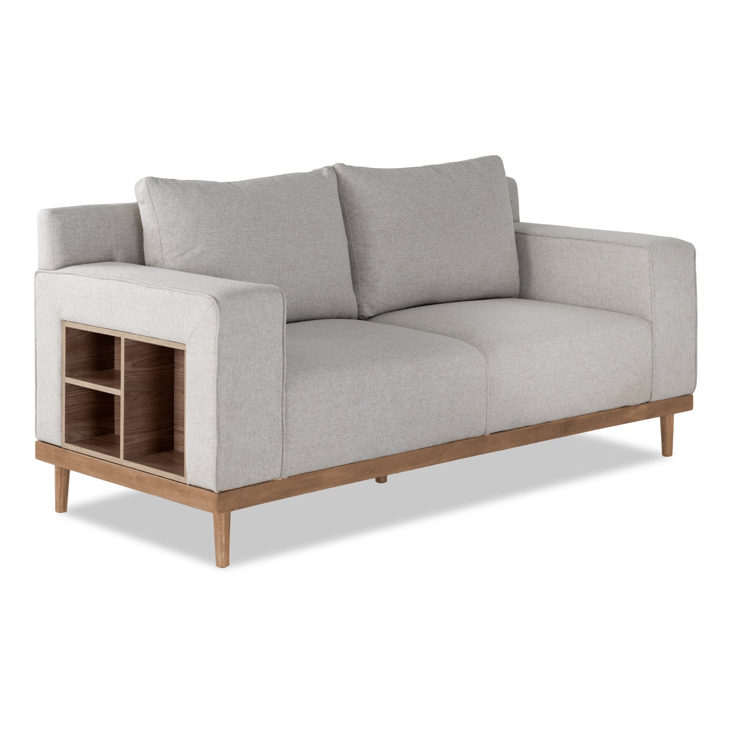 Sofá 2 Puestos Almeira Lino Verona Beige, Natural