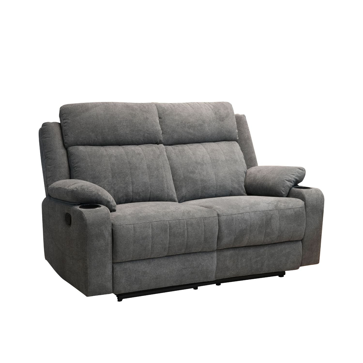 Sofá Reclinable 2 Puestos Dylan Microfibra Nakano Humo