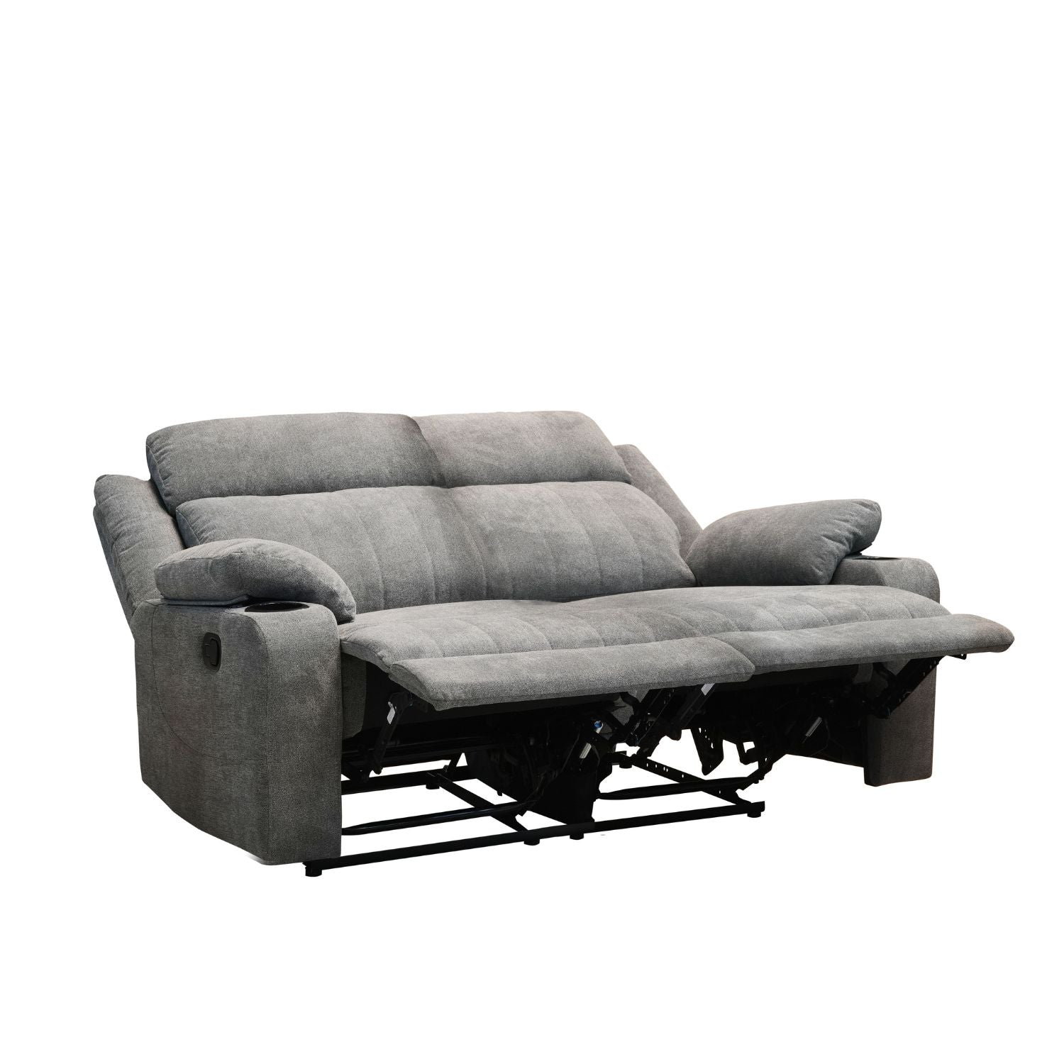 Sofá Reclinable 2 Puestos Dylan Microfibra Nakano Humo