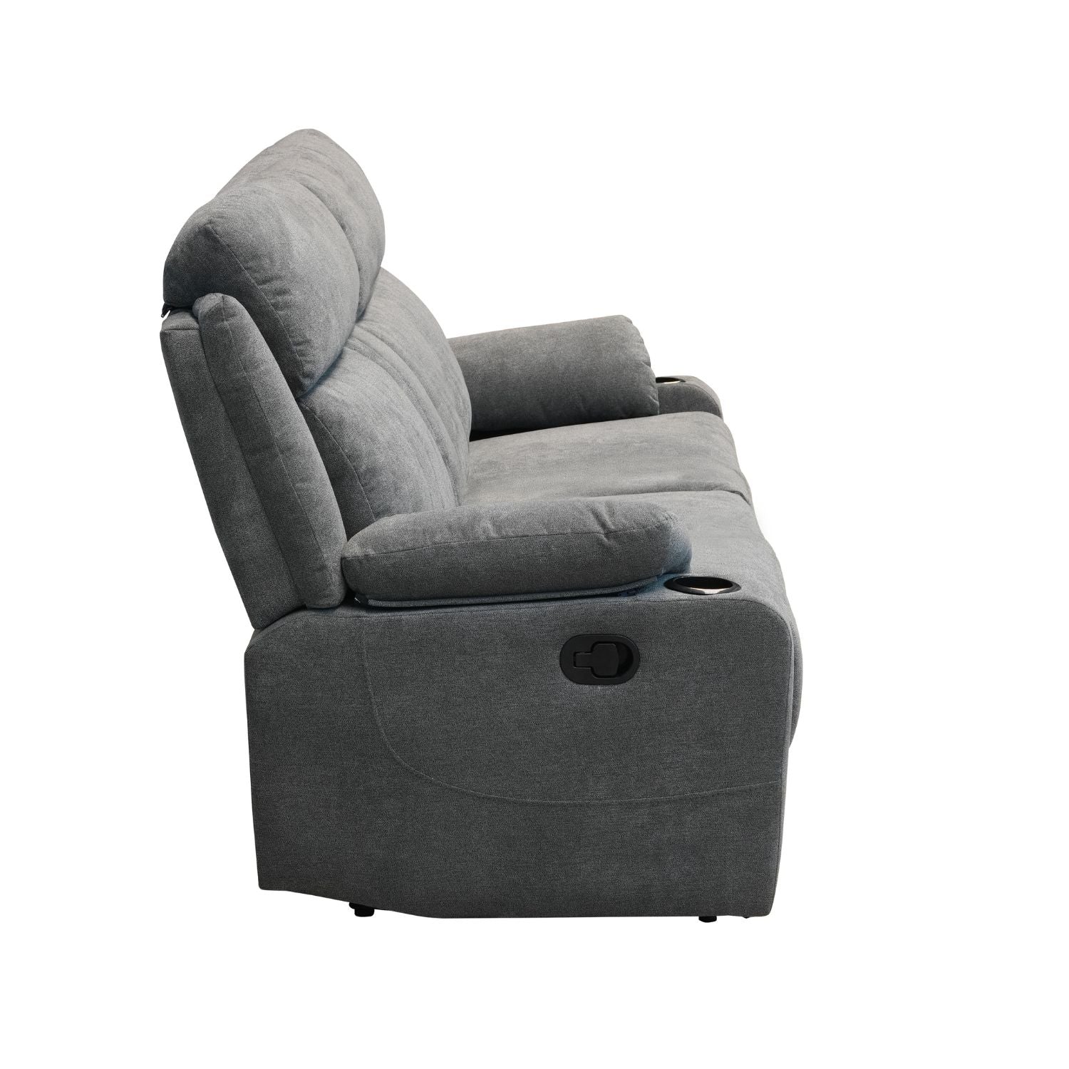 Sofá Reclinable 2 Puestos Dylan Microfibra Nakano Humo