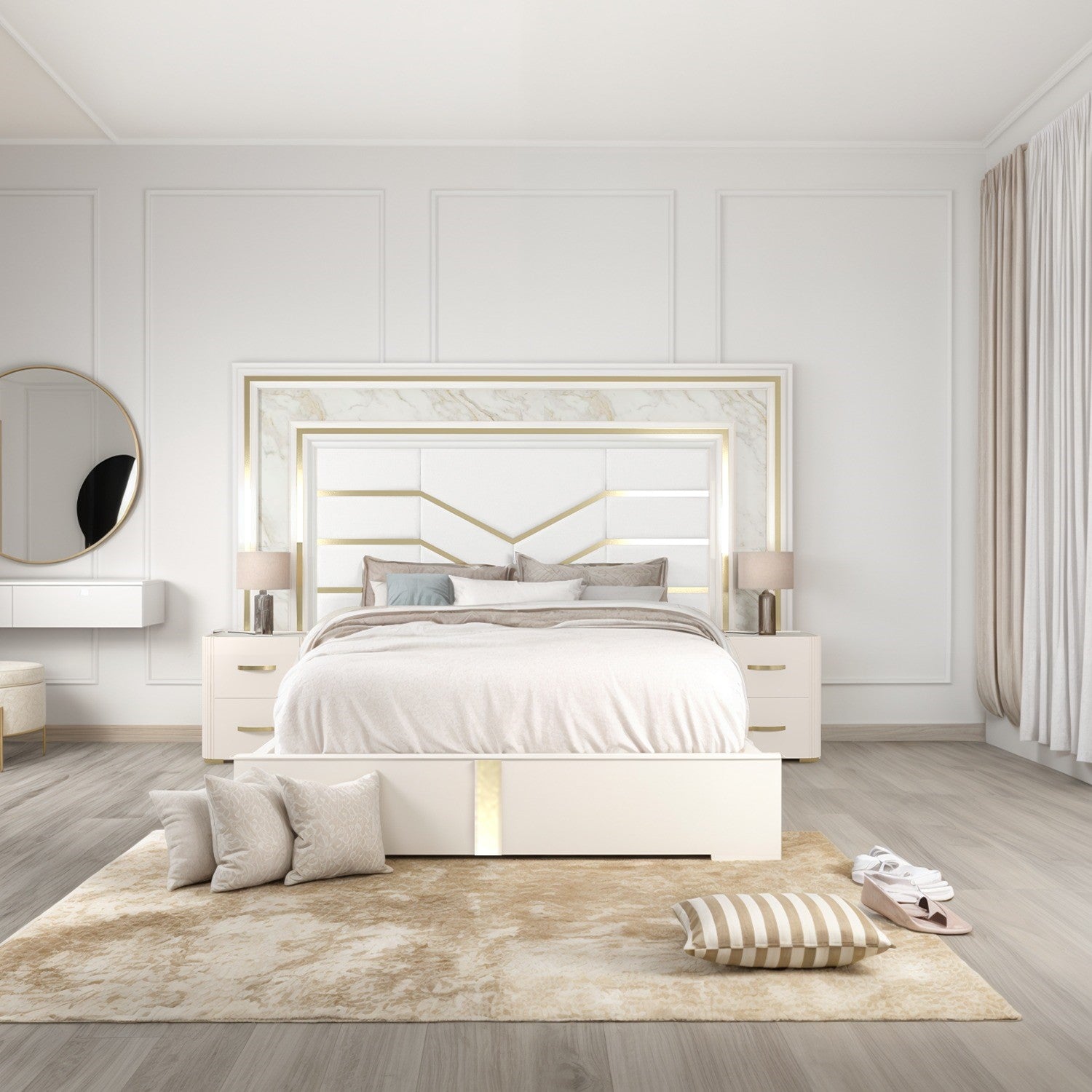 Cama Doble Elite  Off White