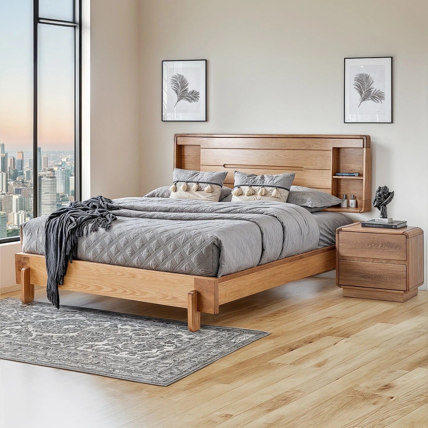 Cama Doble Dublin Roble Natural