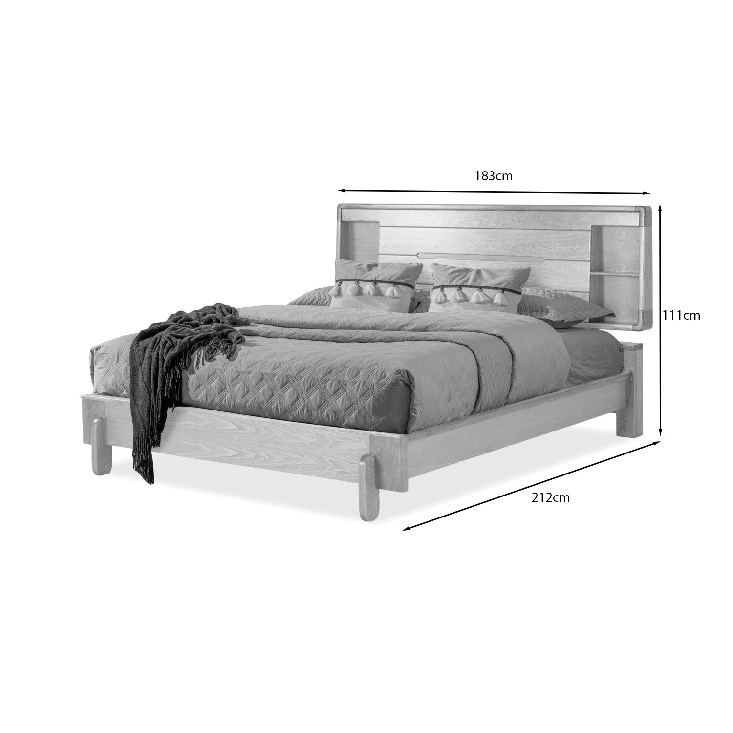 Cama  Queen Dublin Roble Natural