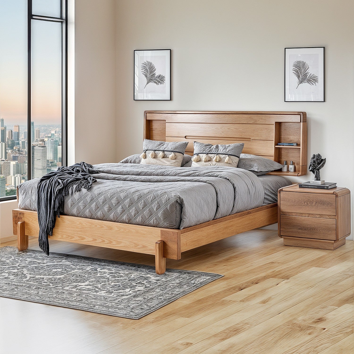 Cama  Semi Doble Dublin Roble Natural