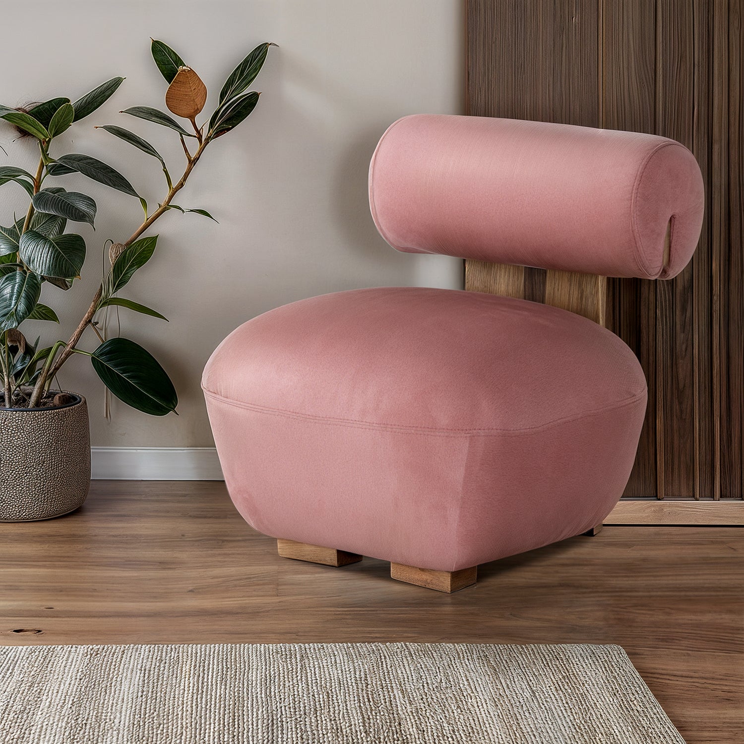 Poltrona Valencia Lemaire Rosa, Natural