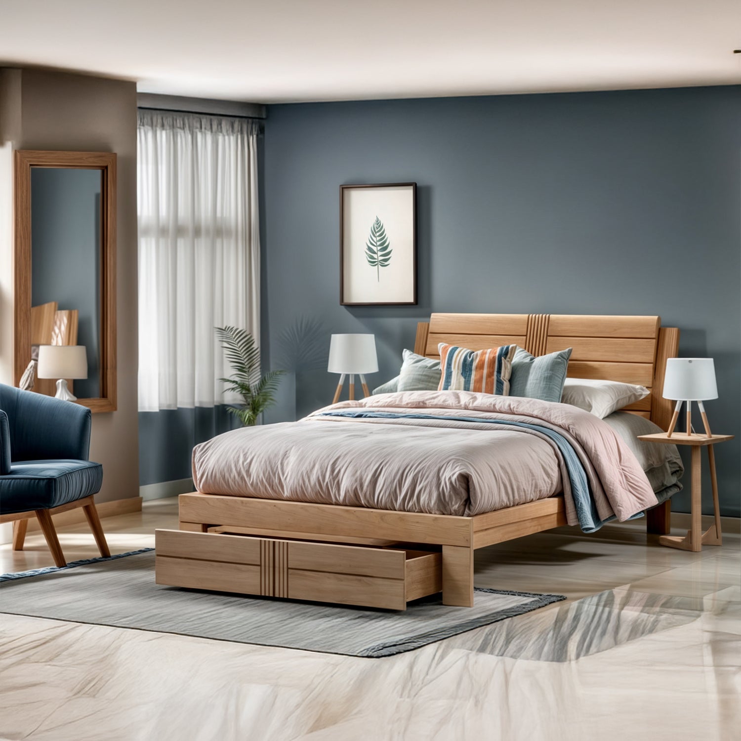 Cama Queen Ibiza Natural
