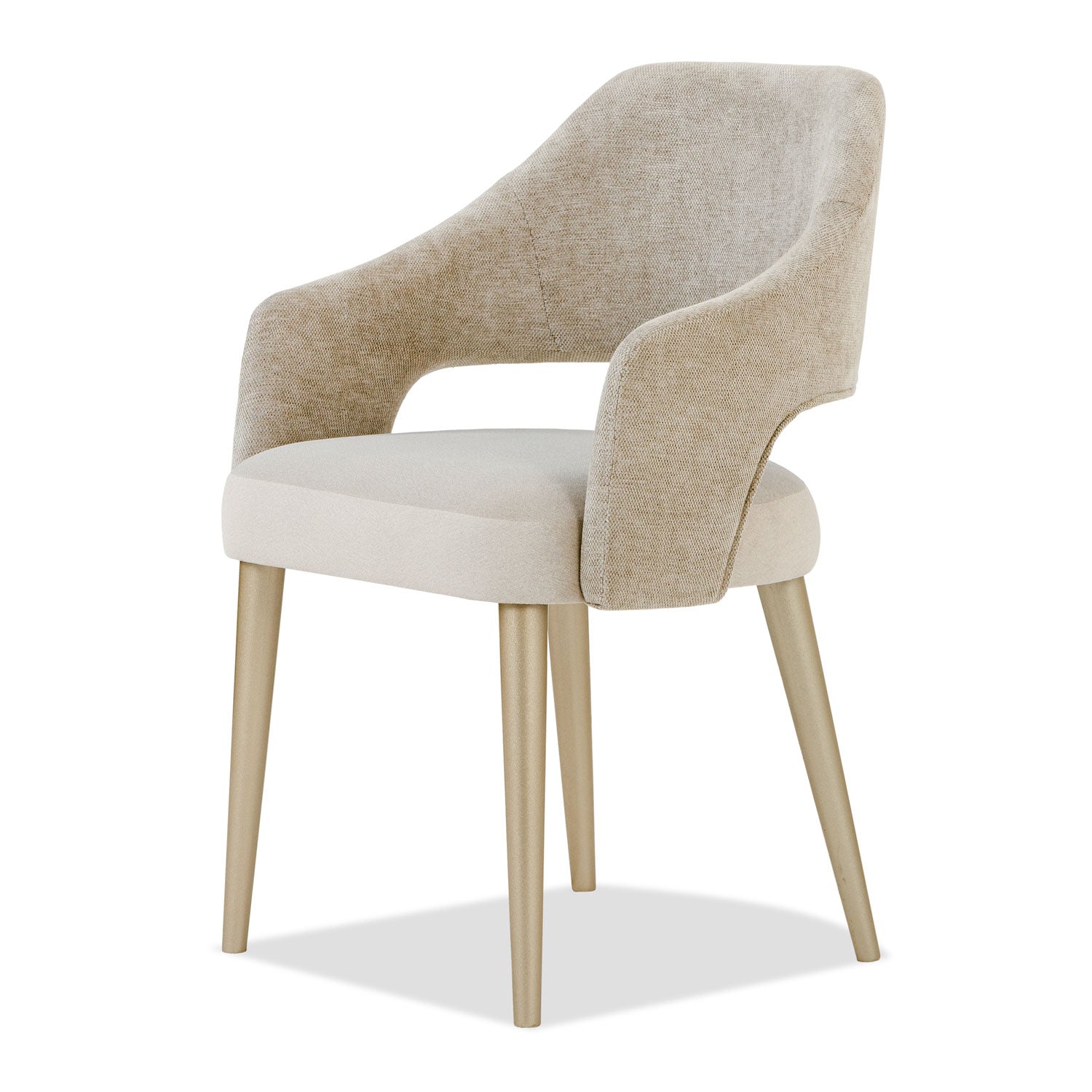 Comedor 4 Puestos Tiana Velvet Plush Taupe, Champaña