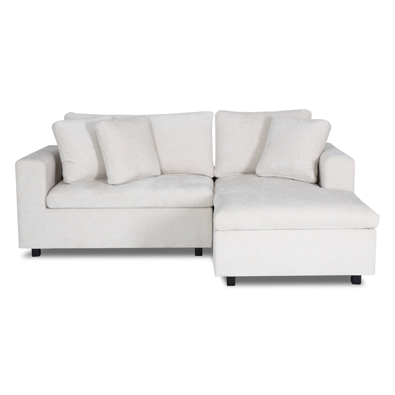 Sofá en L Creta Chenille Touch Almendra 1.40Mts