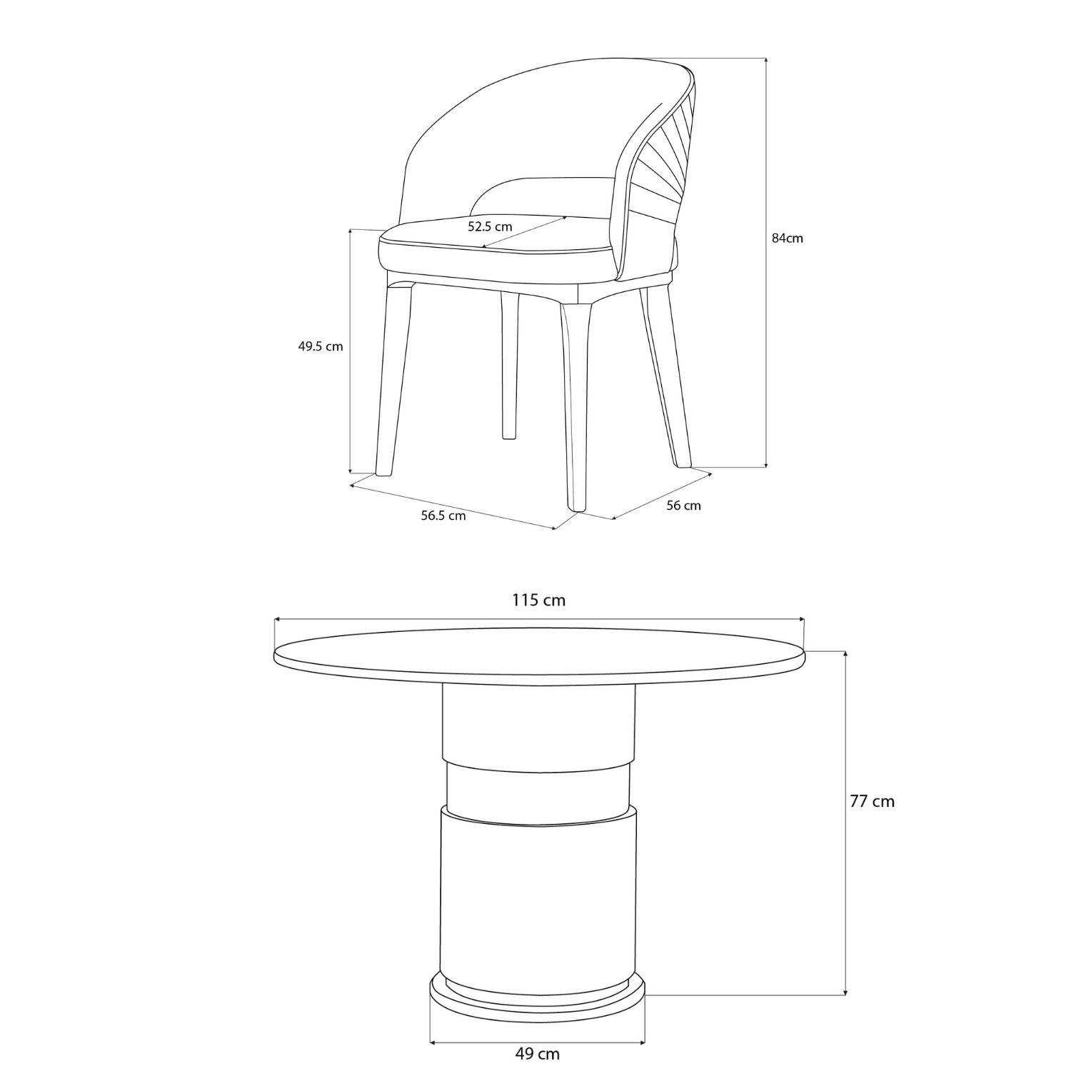 Comedor 4 Puestos Lexus Velvet Siena Marfil Cambra Arena, Champaña