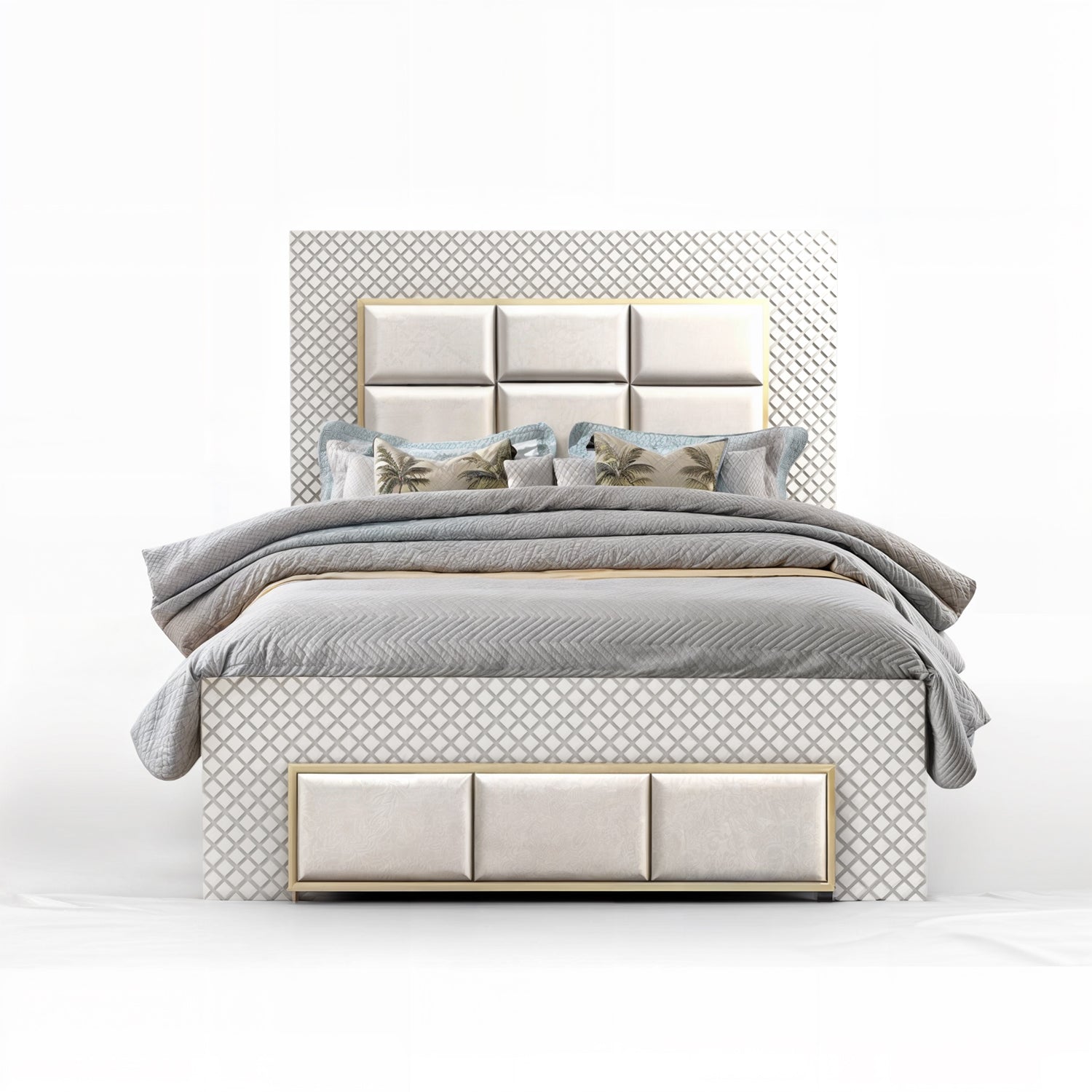 Cama Queen Atenea Perla, Off White
