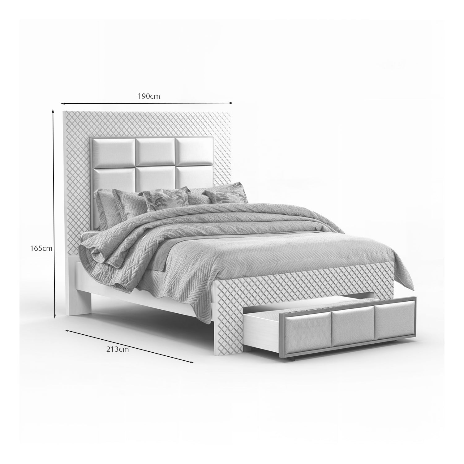 Cama Queen Atenea Perla, Off White