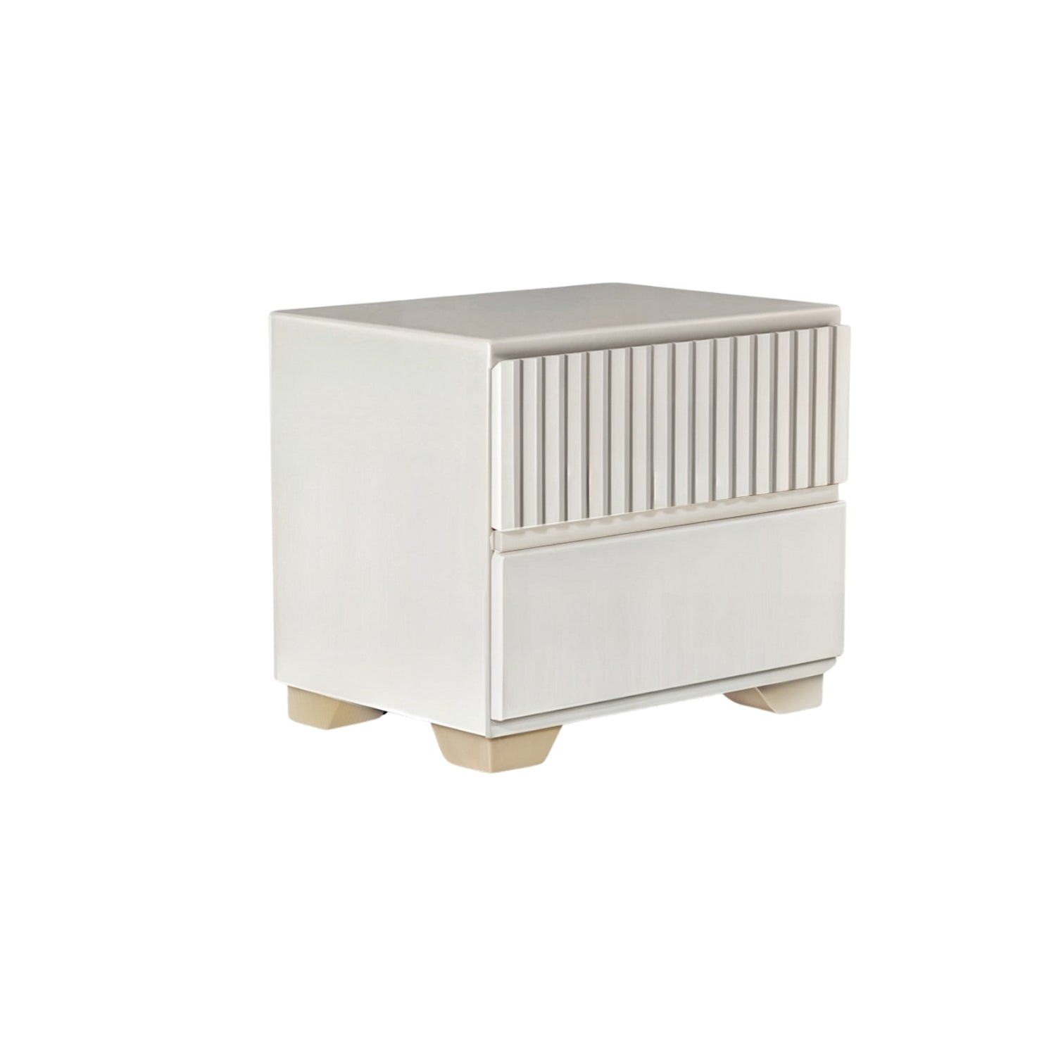 Mesa De Noche Texas Off White 2 Gavetas