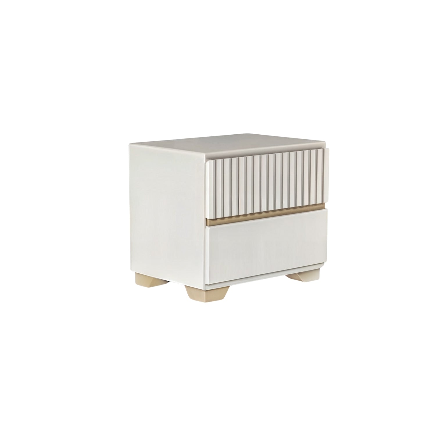 Mesa De Noche Texas Off White 2 Gavetas