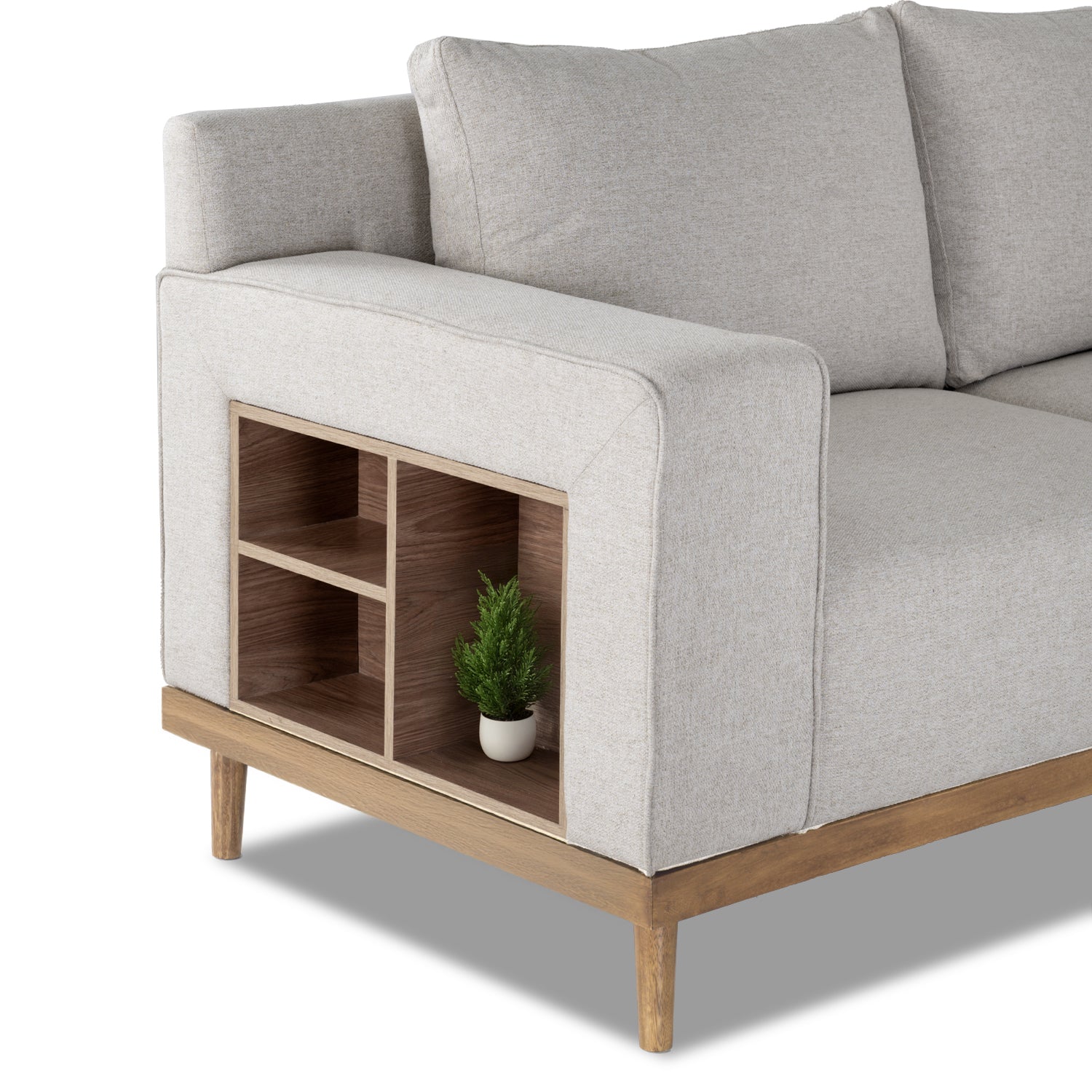 Sofá 3 Puestos Almeira Lino Verona Beige, Natural