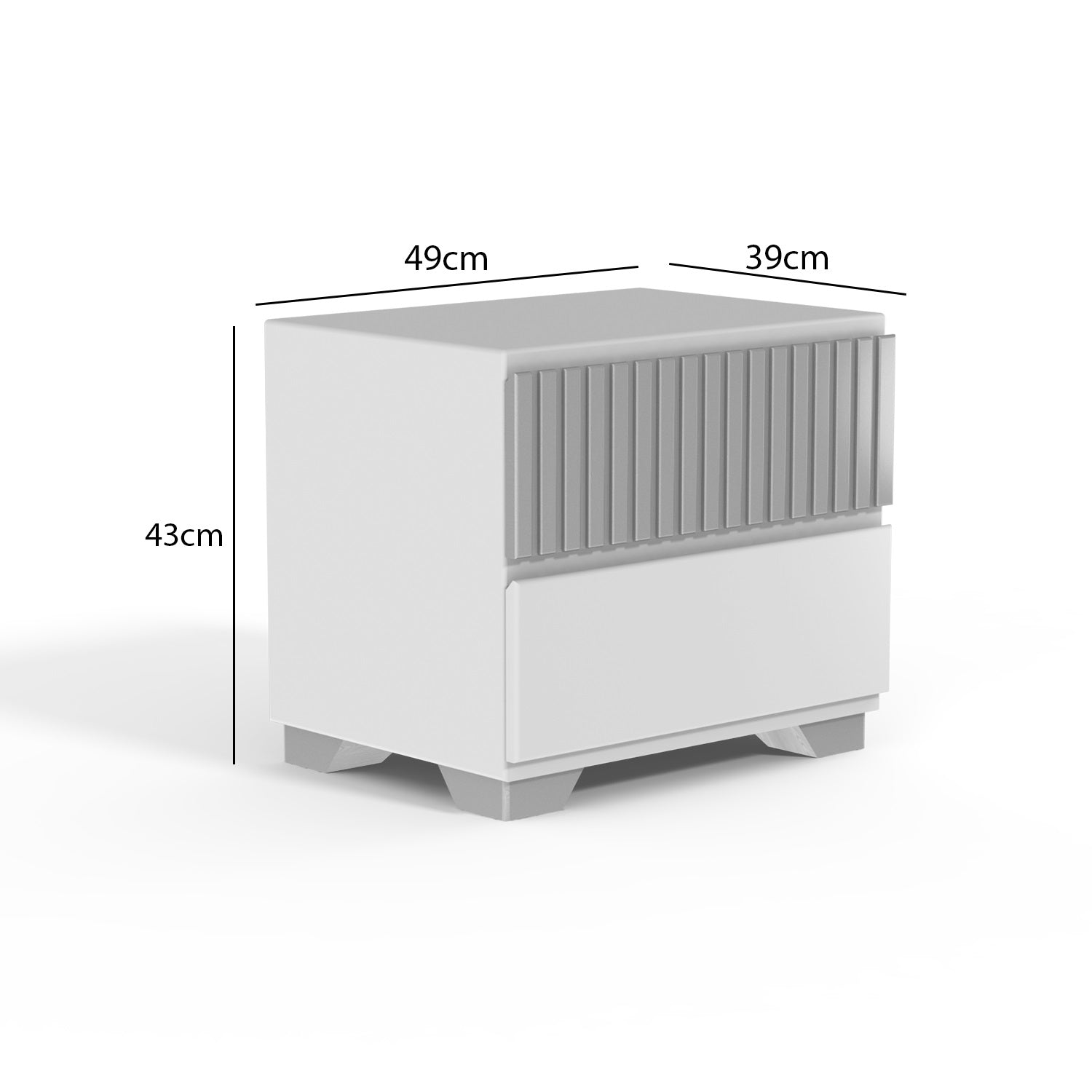 Mesa De Noche Texas Off White 2 Gavetas