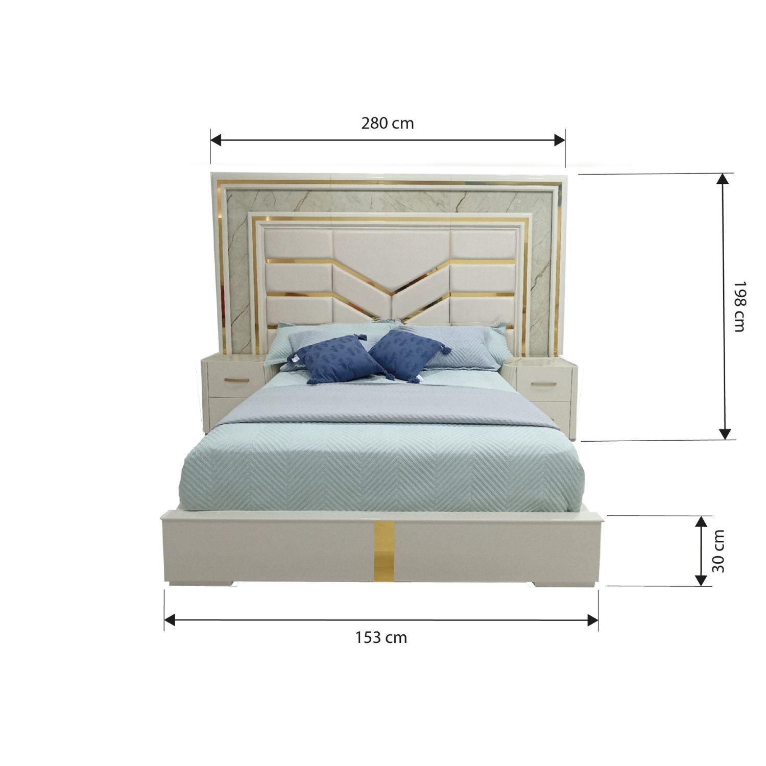 Cama Doble Elite  Off White