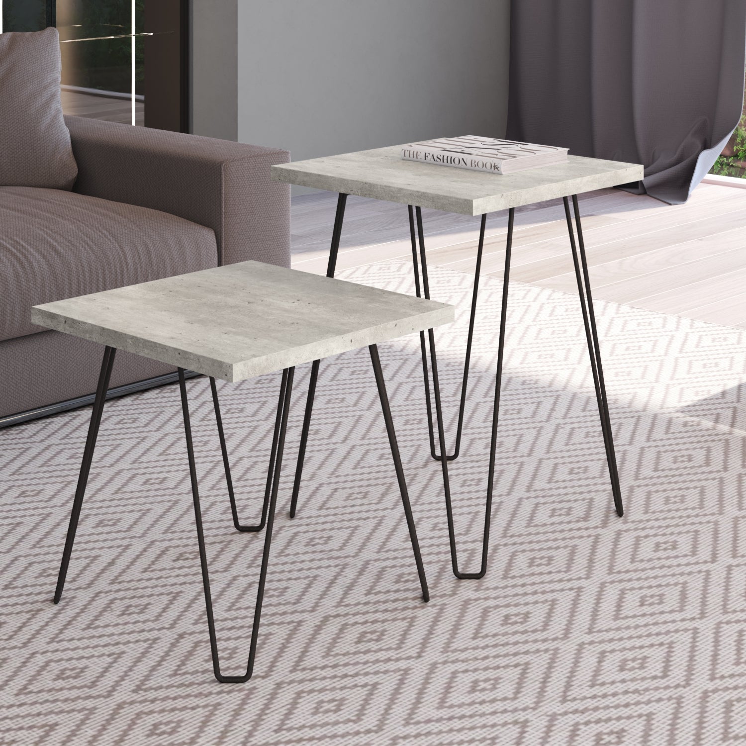 Set X 2 Mesa Auxiliar Bali Piedra