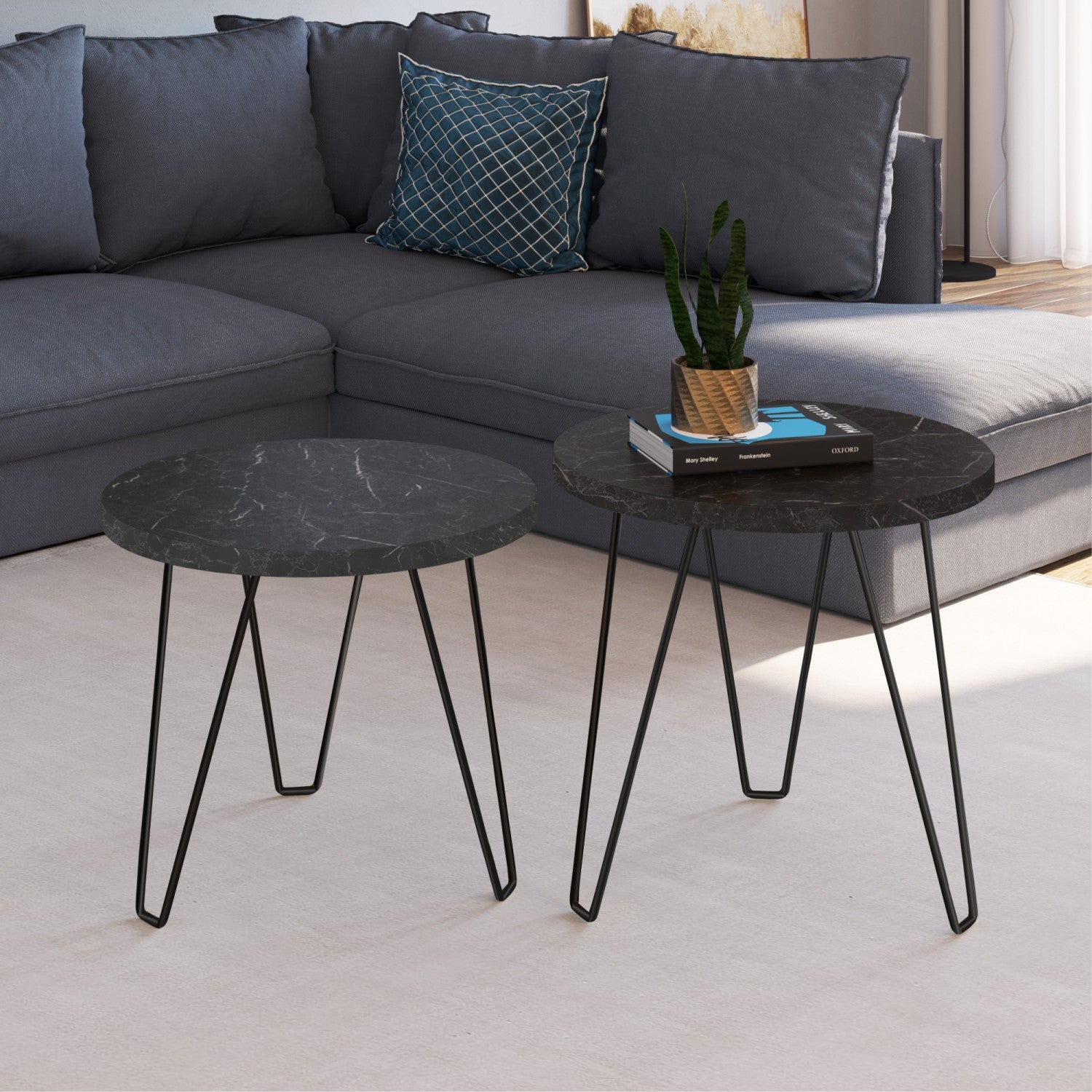 Set X 2 Mesa Auxiliar Ibiza Negro