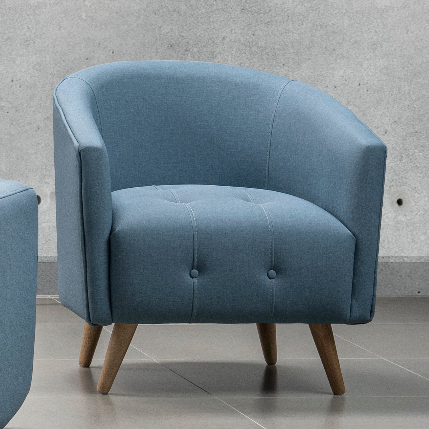 Poltrona Celeste Eurolino Azul, Natural