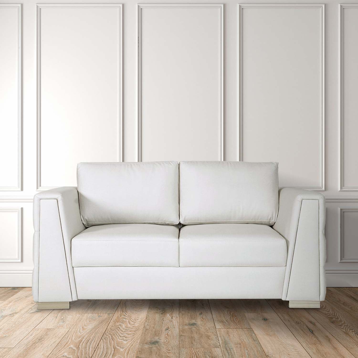 Sofá 2 Puestos Regency Eurolino Blanco Perla, Champaña