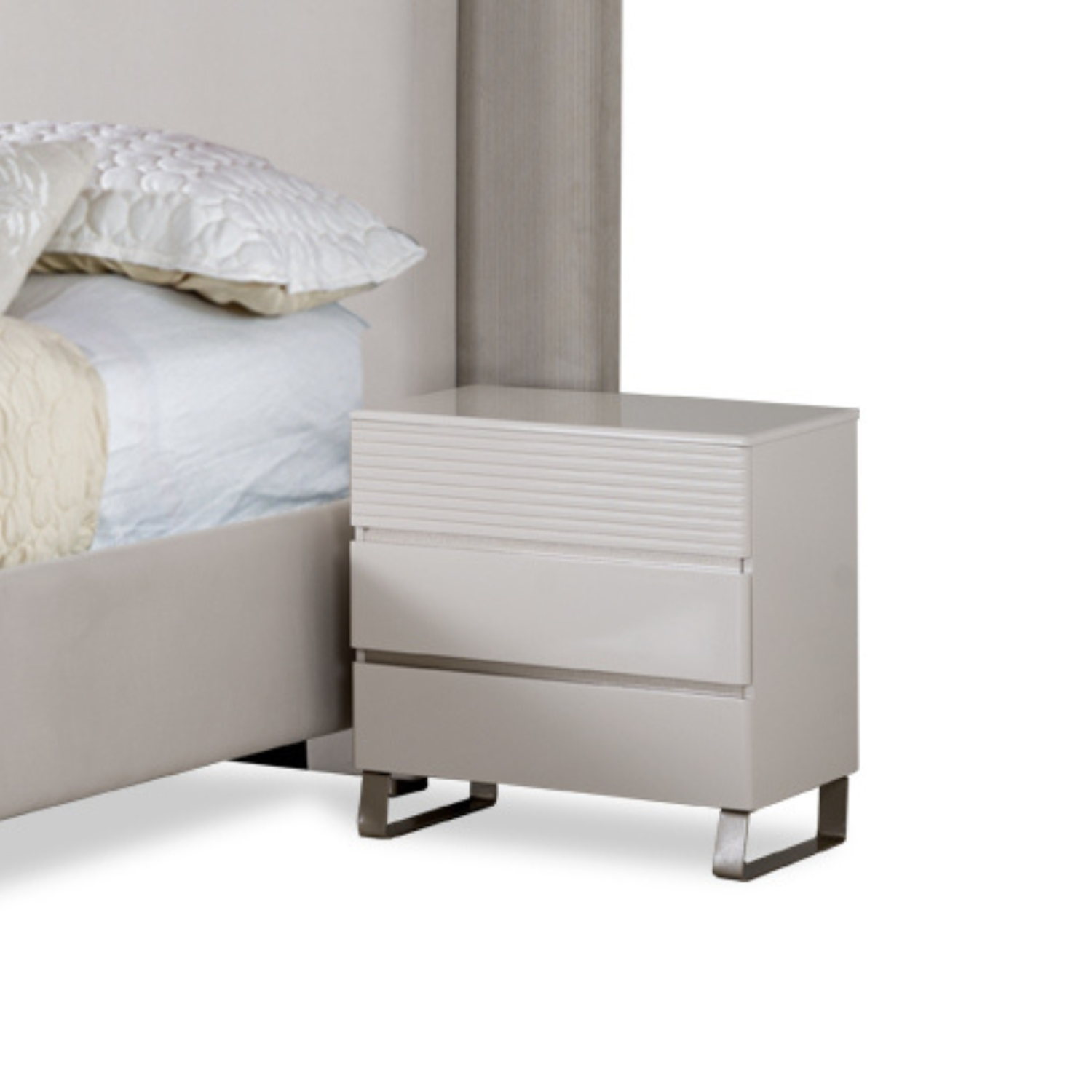 Nochero Gante Off White, Champaña