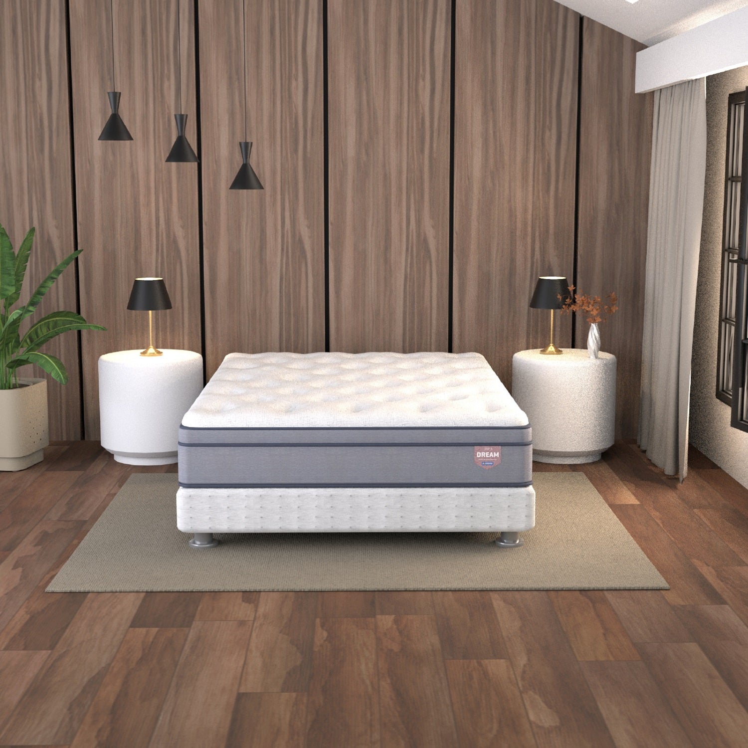 Colchón Doble Deep Dream Euro Top + 2 Almohadas