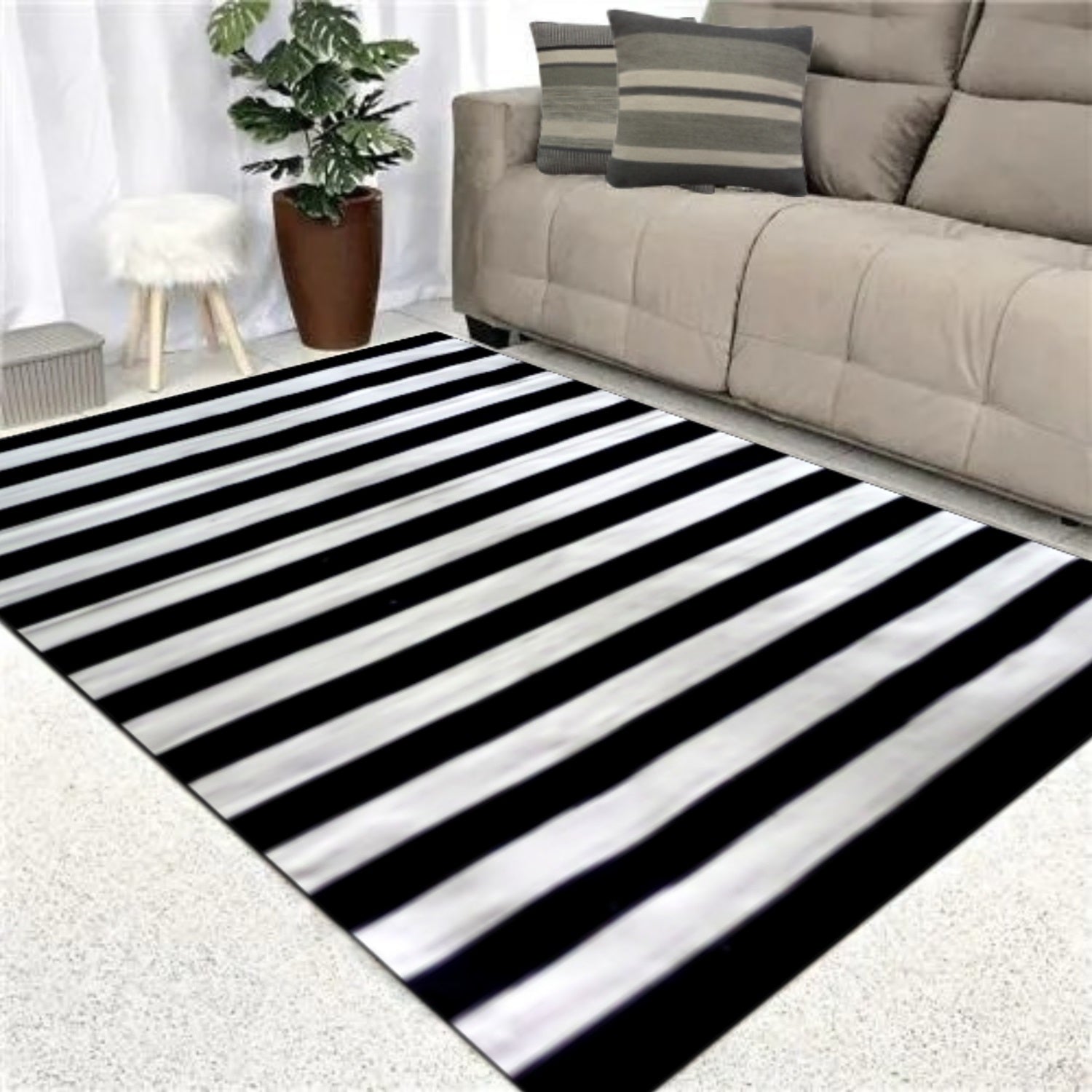 Alfombra Santorini 160X230 Neg Blan/300