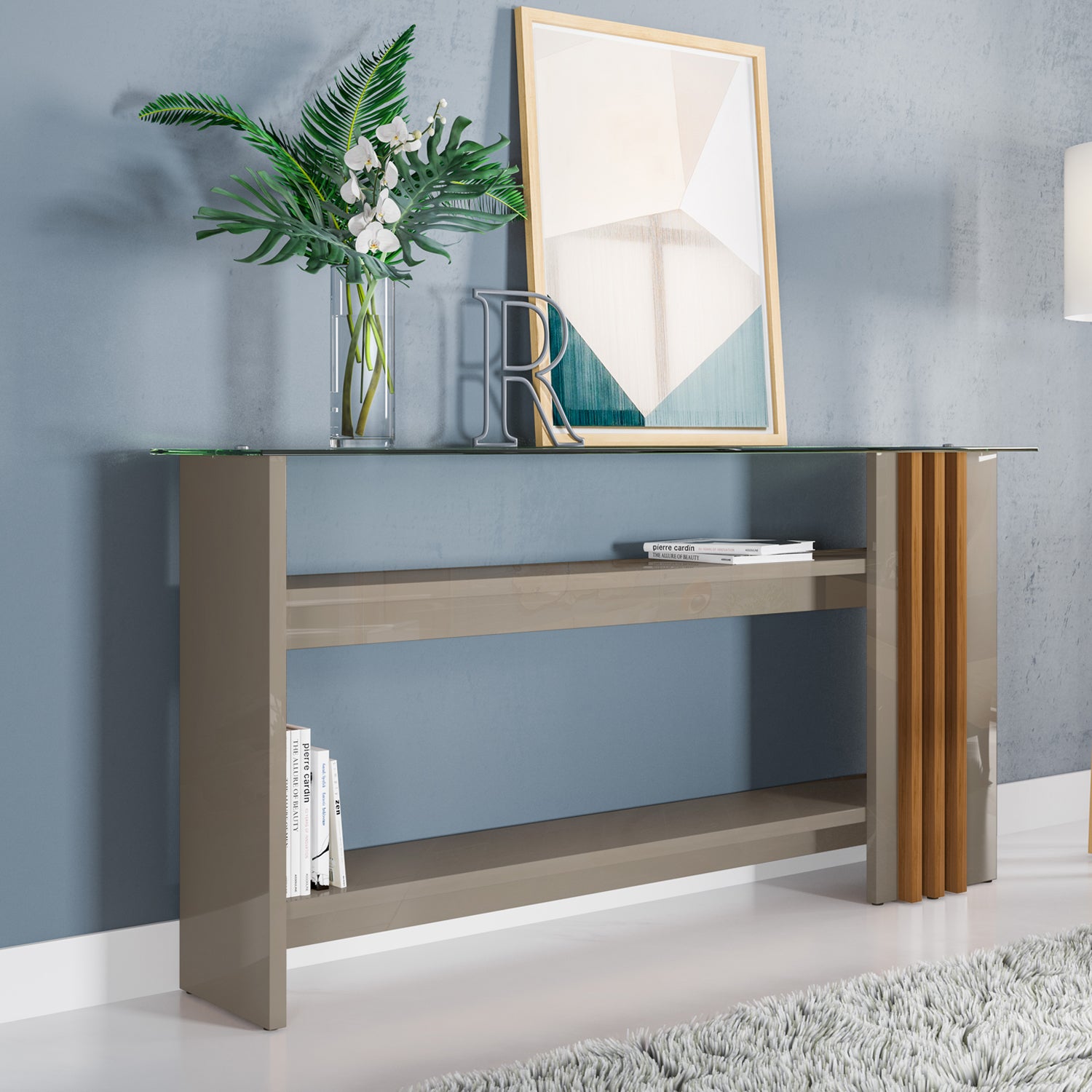 Consola Luka  Taupe, Natural