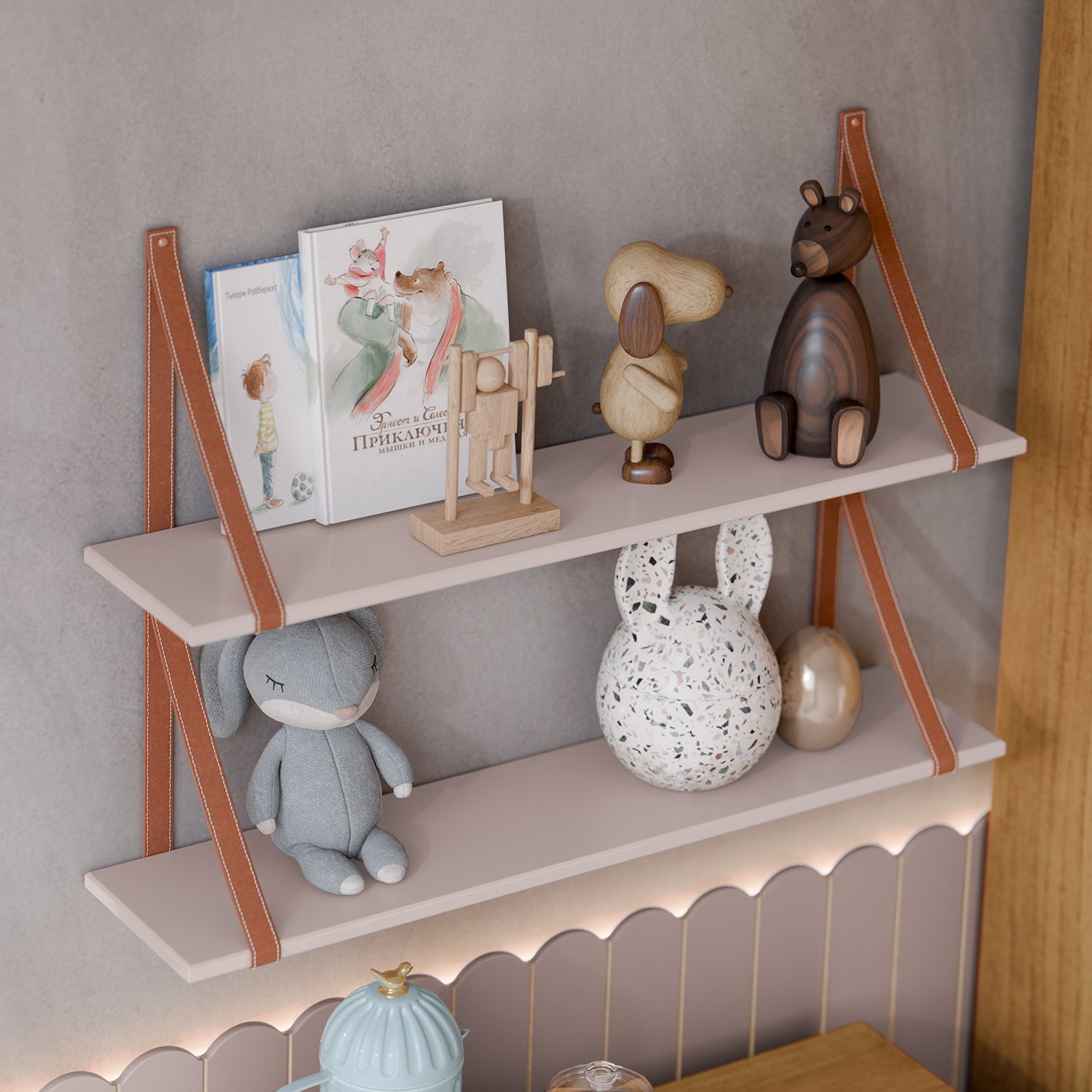 Repisa Aminta 90X30X20 Rosa Setx2