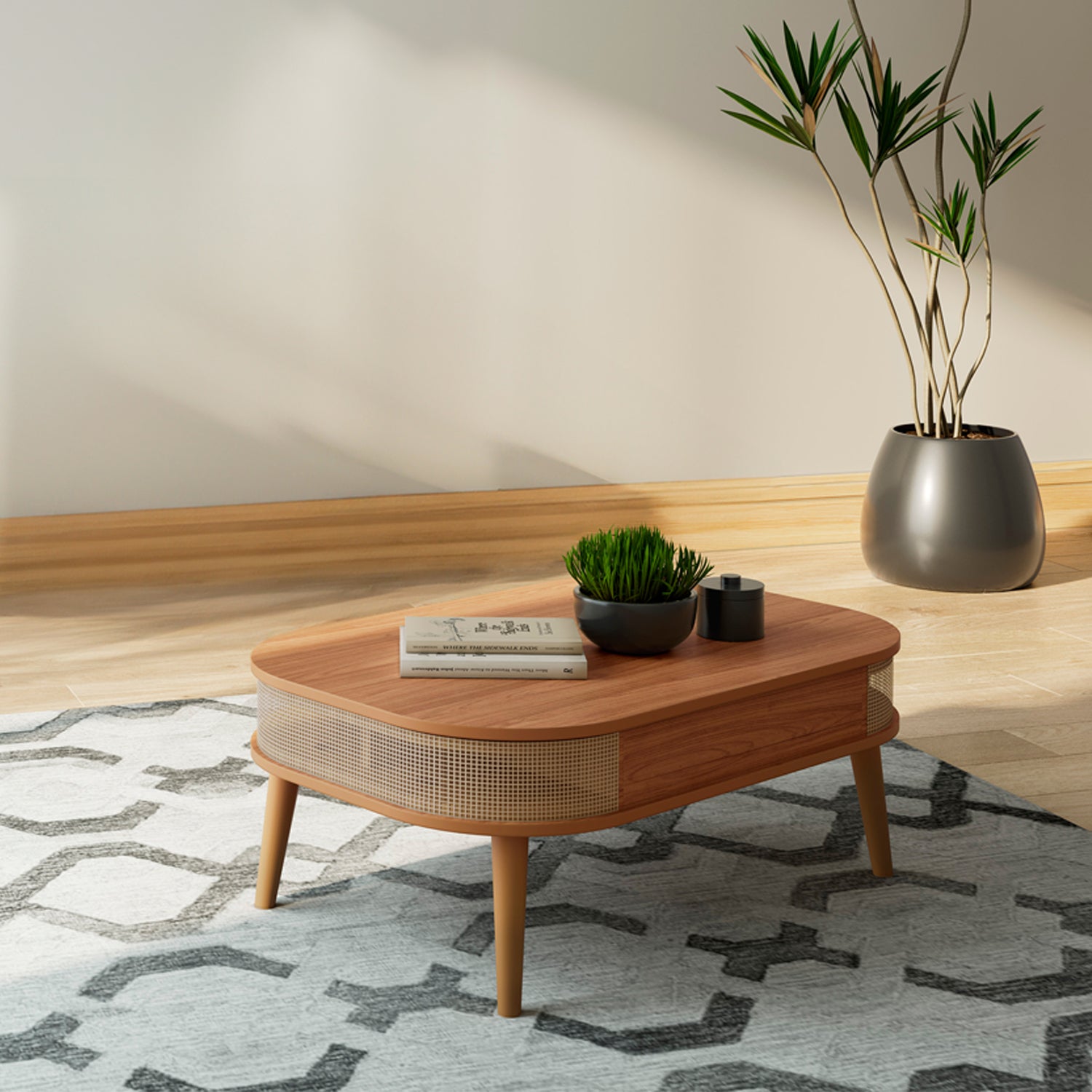 Mesa De Centro Dali 90X35X60 Natural, Tejido
