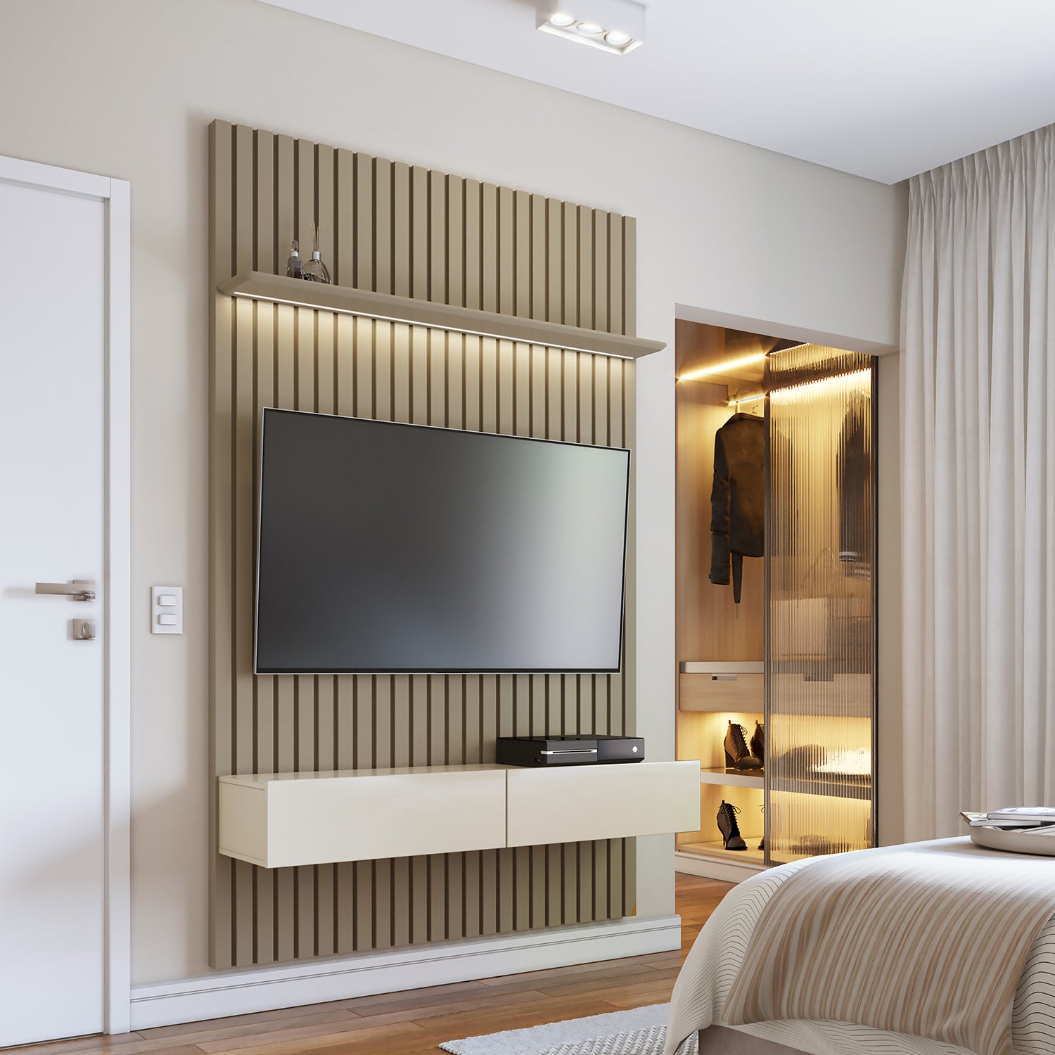 Panel De Tv Alain 137X218X36 Gris