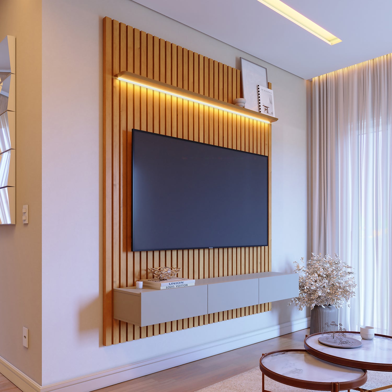 Panel De Tv Alain 184X218X36 Natural