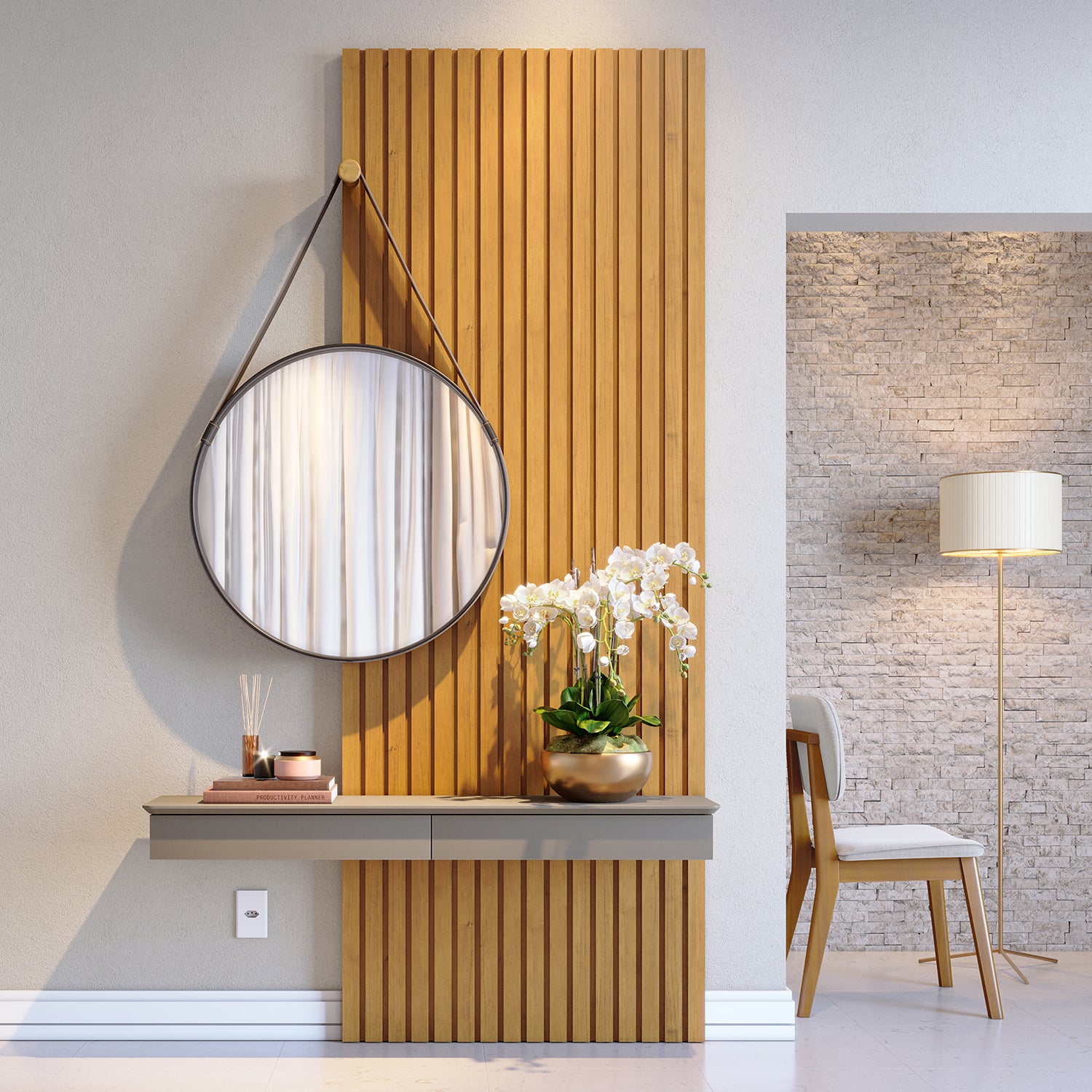 Consola Espejo Alicia 136X219 Gris