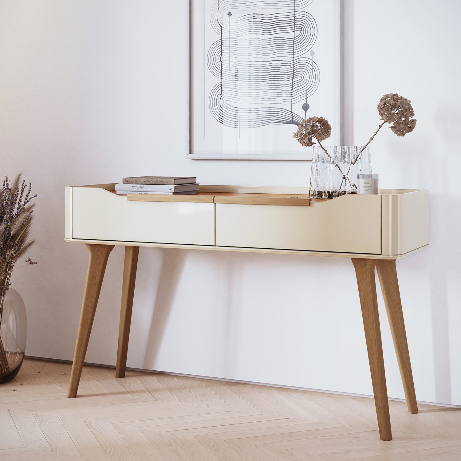 Consola Buxy 136X82 Off White, Natural