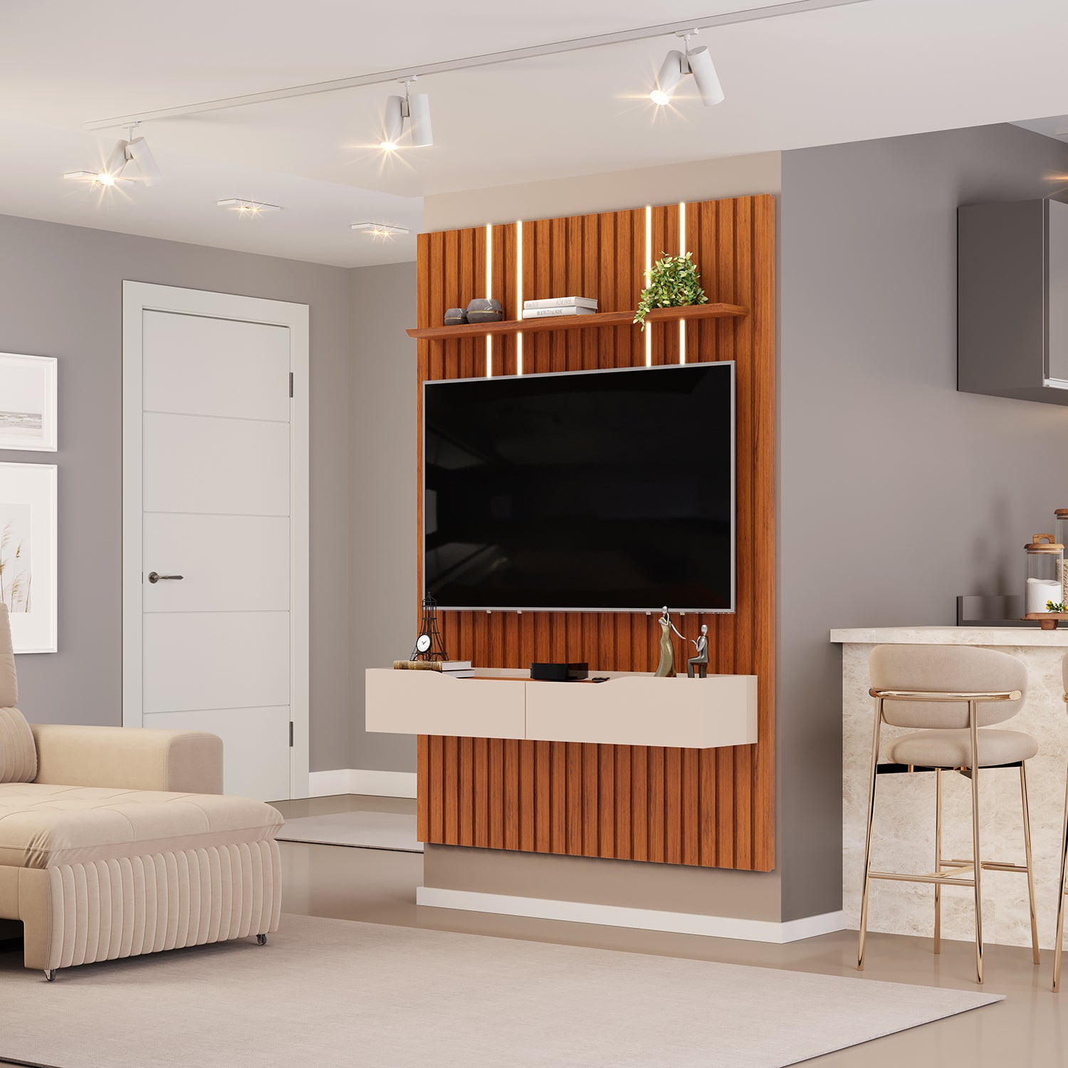 Panel De Tv Baxter Led 143X212 Natural