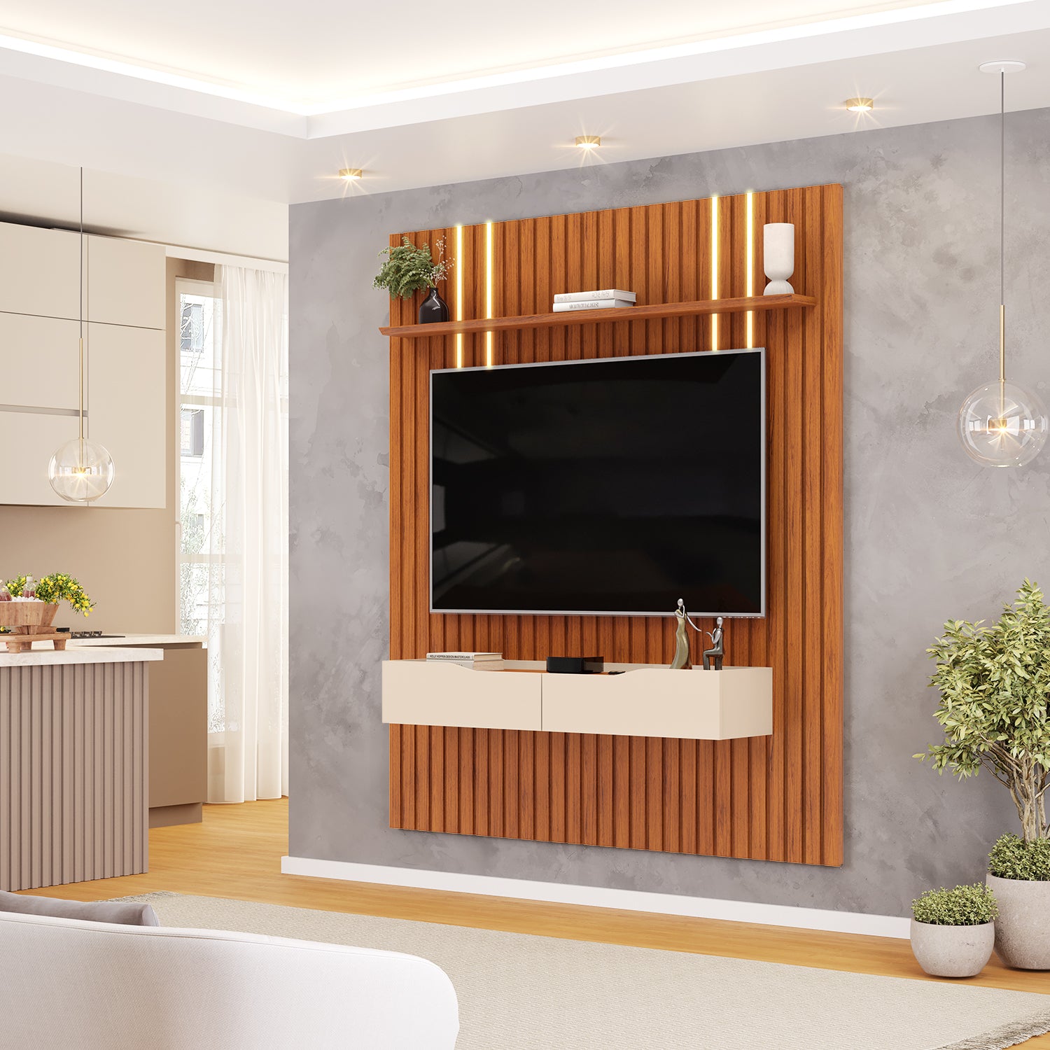 Panel De Tv Baxter Led 183X212 Natural