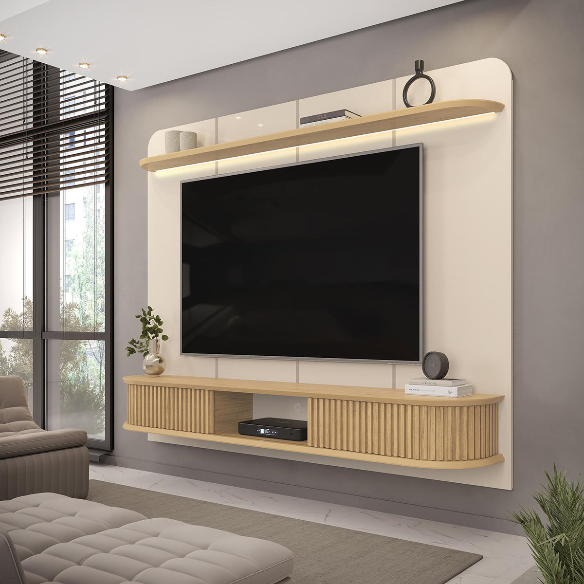 Panel Tv Cami 215X169X38 Natural, Off White